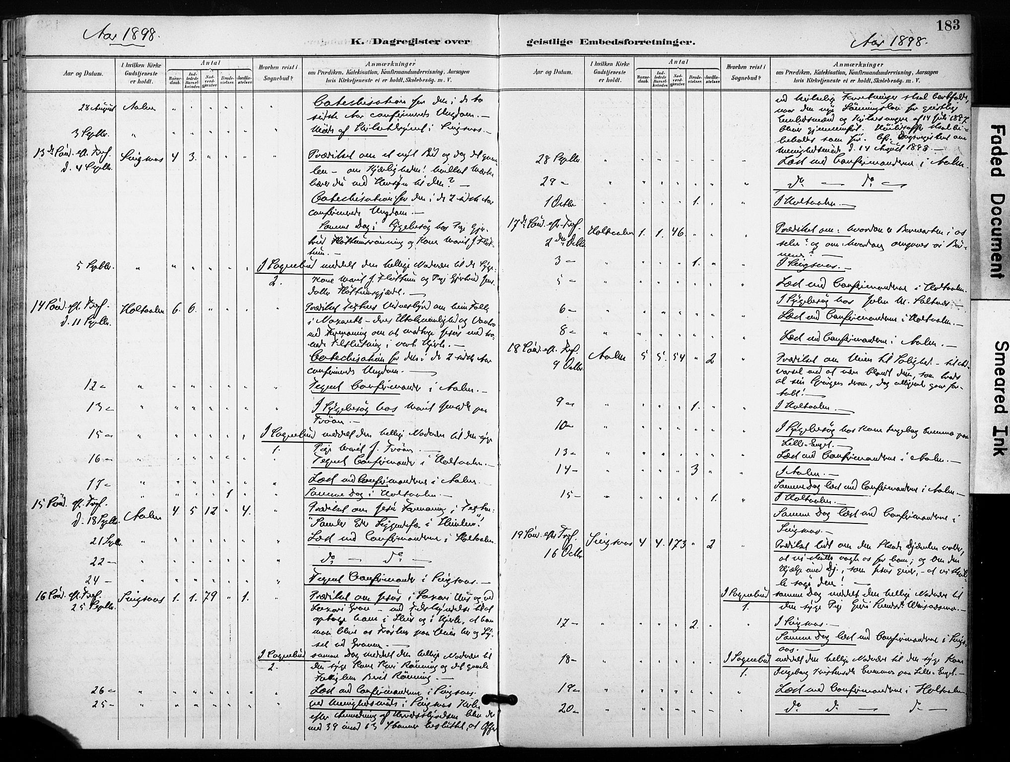 Ministerialprotokoller, klokkerbøker og fødselsregistre - Sør-Trøndelag, AV/SAT-A-1456/685/L0973: Parish register (official) no. 685A10, 1891-1907, p. 183