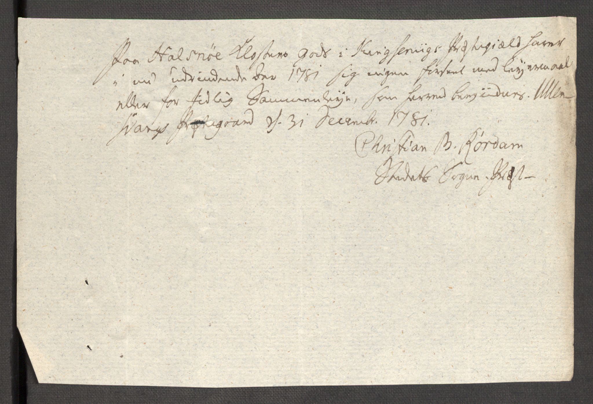 Rentekammeret inntil 1814, Reviderte regnskaper, Fogderegnskap, RA/EA-4092/R48/L3097: Fogderegnskap Sunnhordland og Hardanger, 1781, p. 306