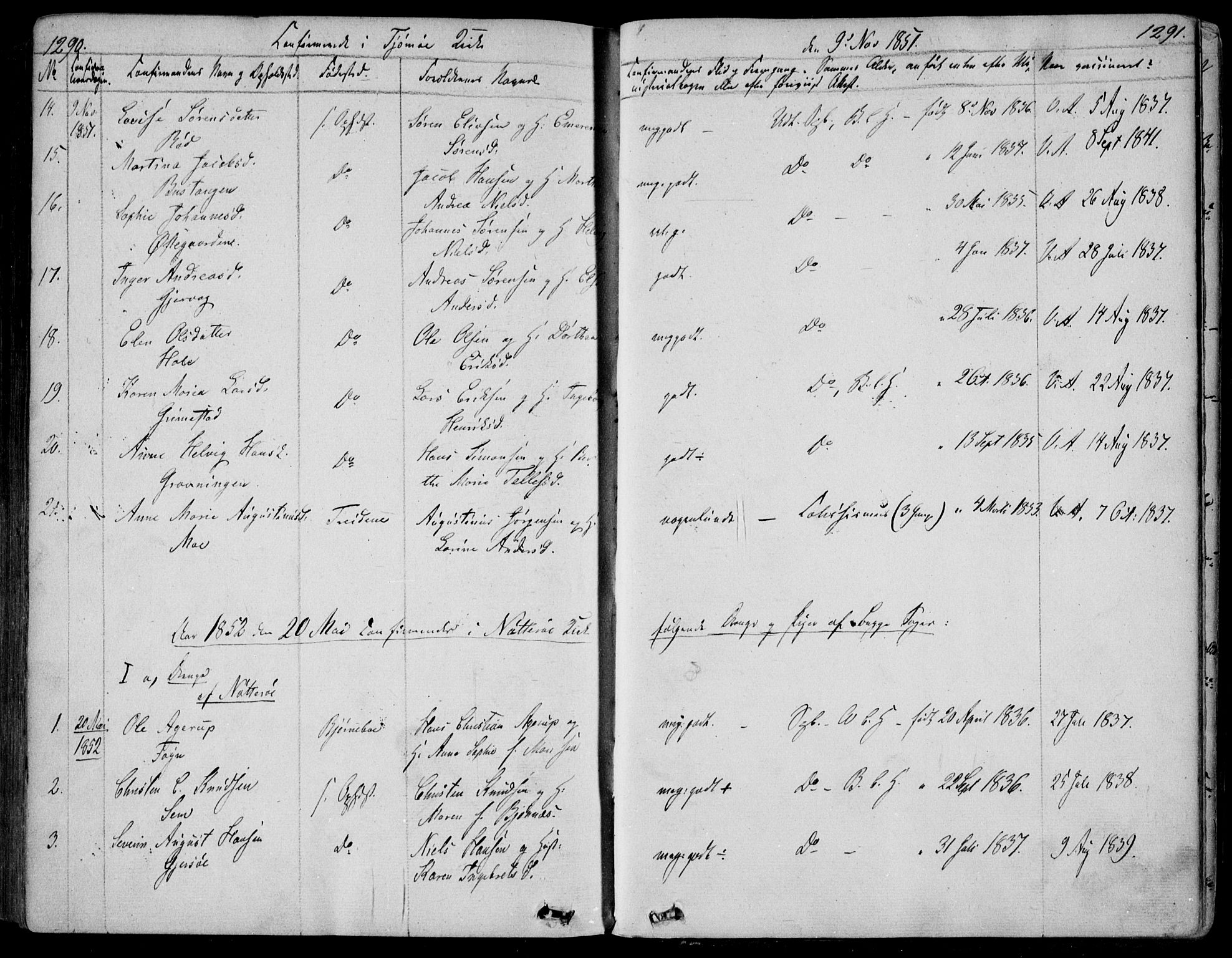 Nøtterøy kirkebøker, SAKO/A-354/F/Fa/L0005: Parish register (official) no. I 5, 1839-1852, p. 1290-1291