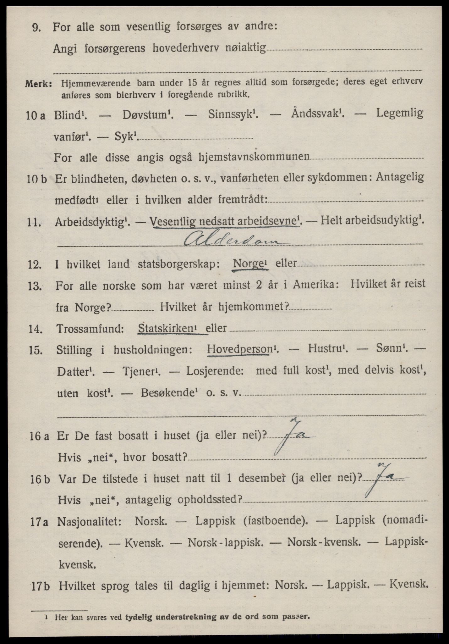 SAT, 1920 census for Å, 1920, p. 3351