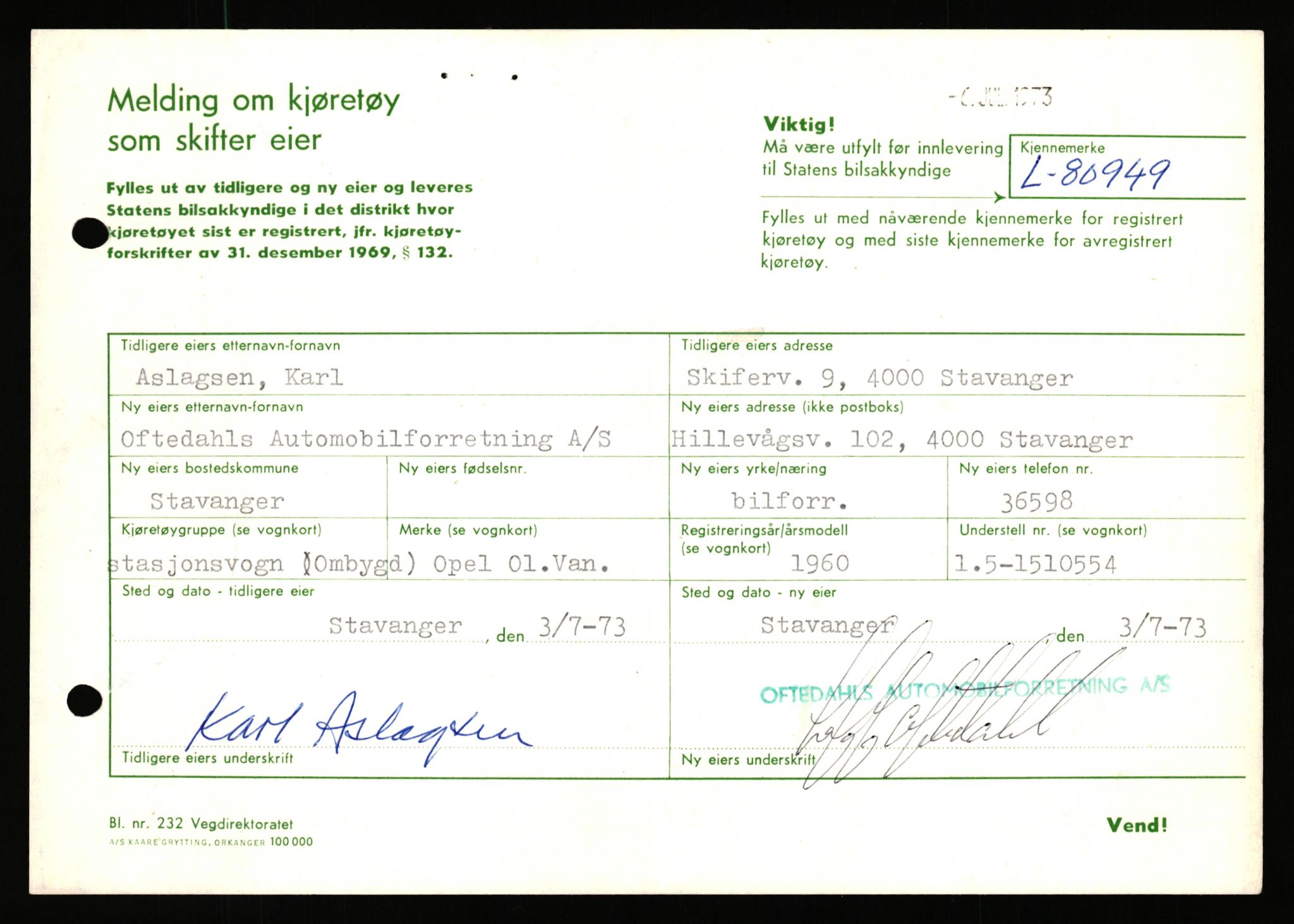 Stavanger trafikkstasjon, AV/SAST-A-101942/0/F/L0071: L-80500 - L-82199, 1930-1971, p. 789