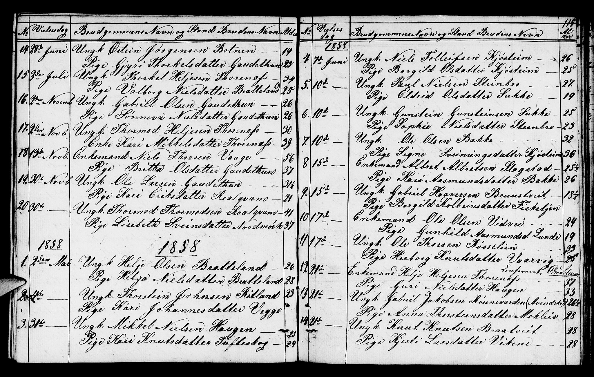 Suldal sokneprestkontor, SAST/A-101845/01/V/L0003: Parish register (copy) no. B 3, 1848-1866, p. 115