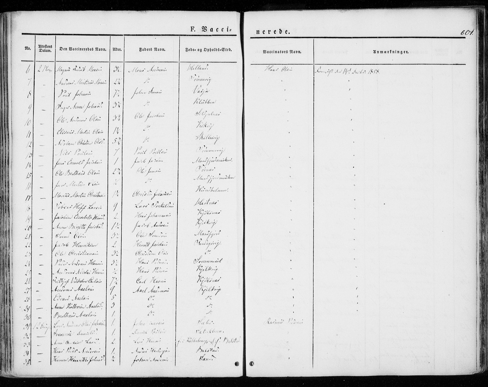 Ministerialprotokoller, klokkerbøker og fødselsregistre - Nordland, AV/SAT-A-1459/872/L1033: Parish register (official) no. 872A08, 1840-1863, p. 601