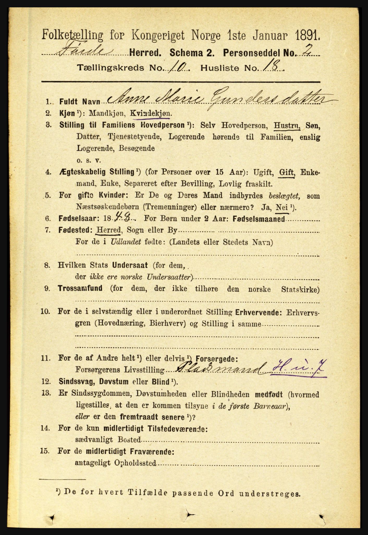 RA, 1891 census for 1432 Førde, 1891, p. 3761