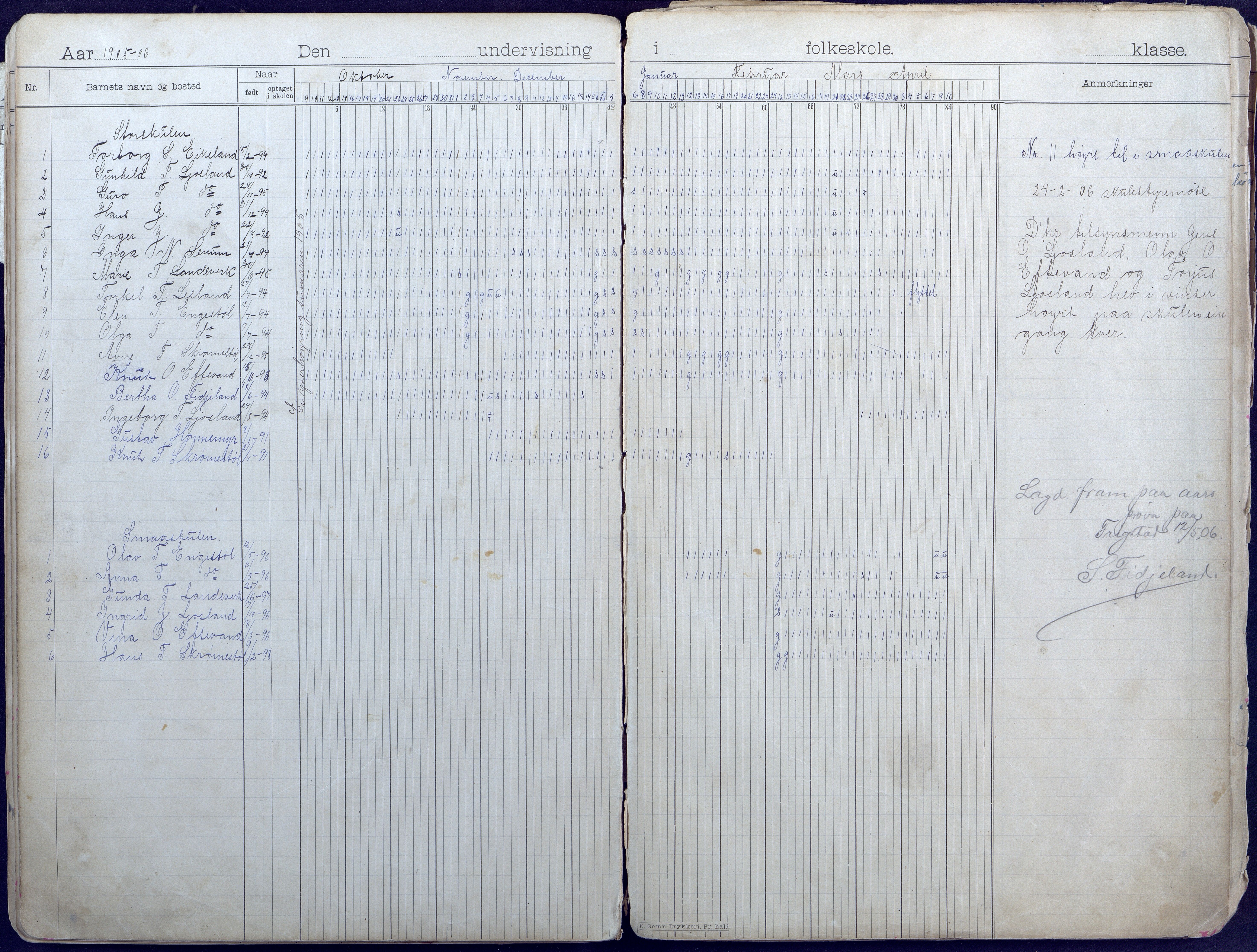 Iveland kommune, De enkelte kretsene/Skolene, AAKS/KA0935-550/A_7/L0003: Dagbok for Frigstad  og Ljosland skole, 1899-1946