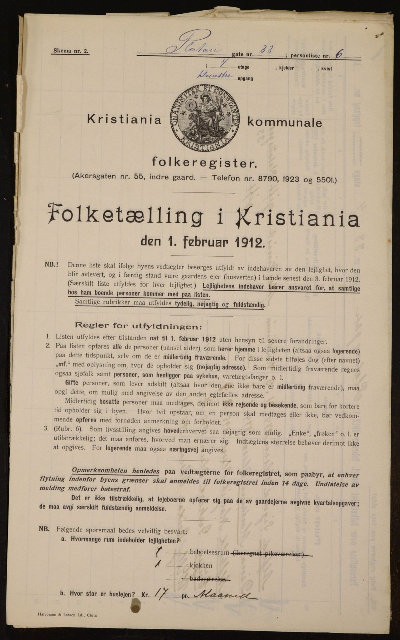 OBA, Municipal Census 1912 for Kristiania, 1912, p. 81372