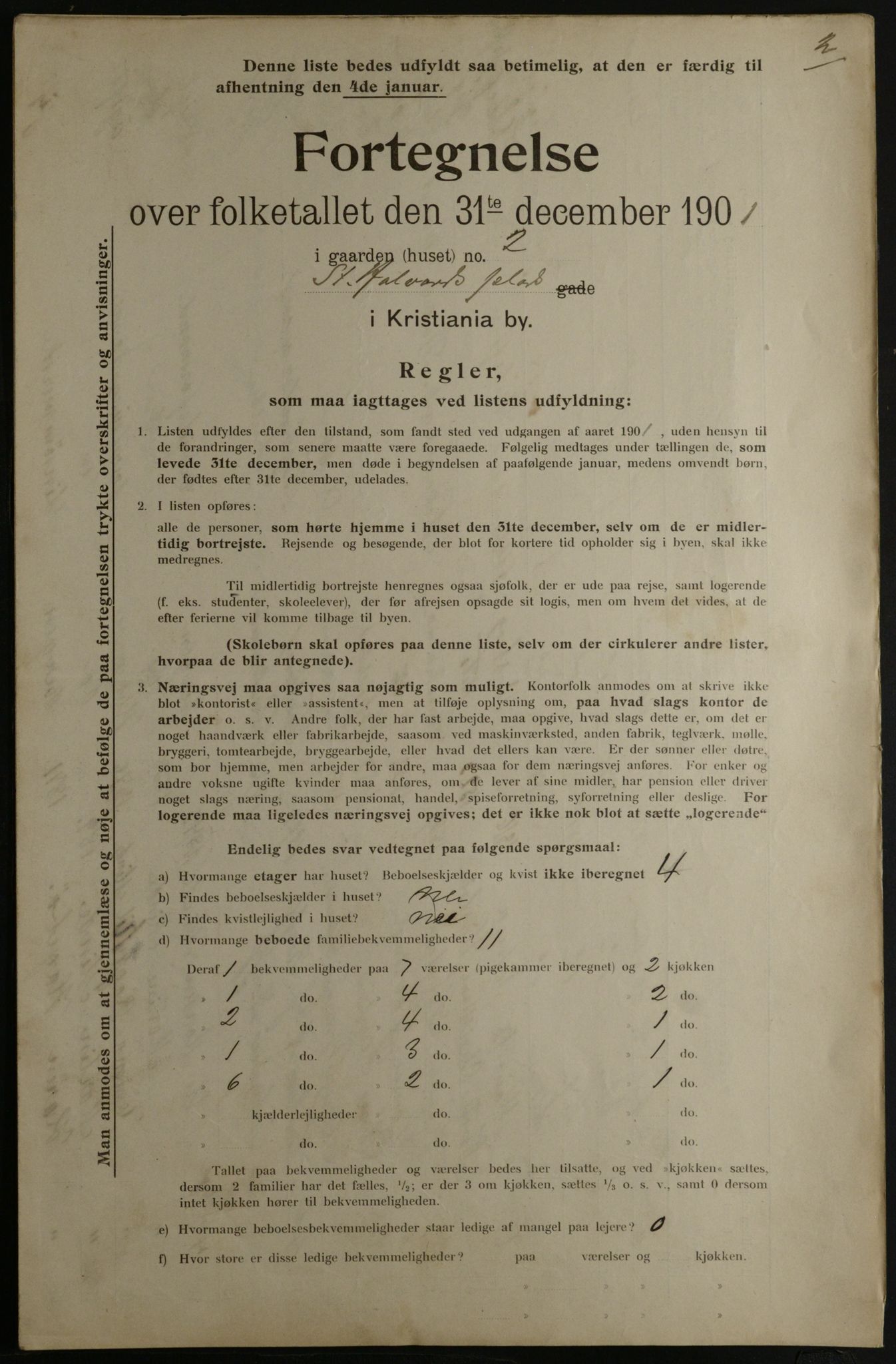 OBA, Municipal Census 1901 for Kristiania, 1901, p. 13602