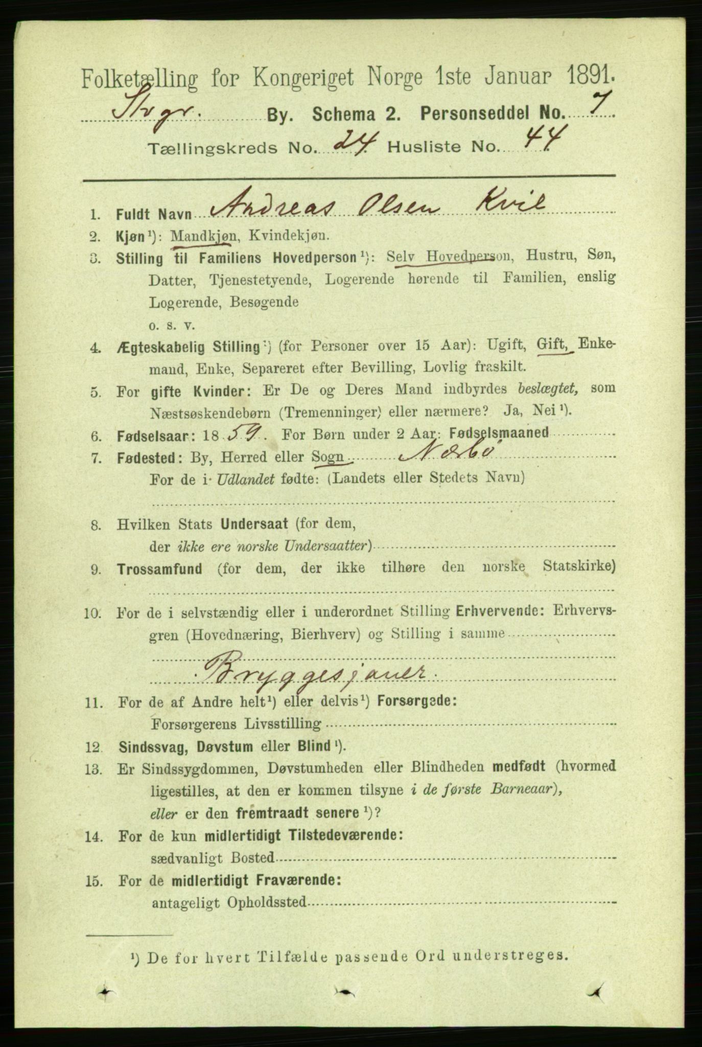 RA, 1891 census for 1103 Stavanger, 1891, p. 26790