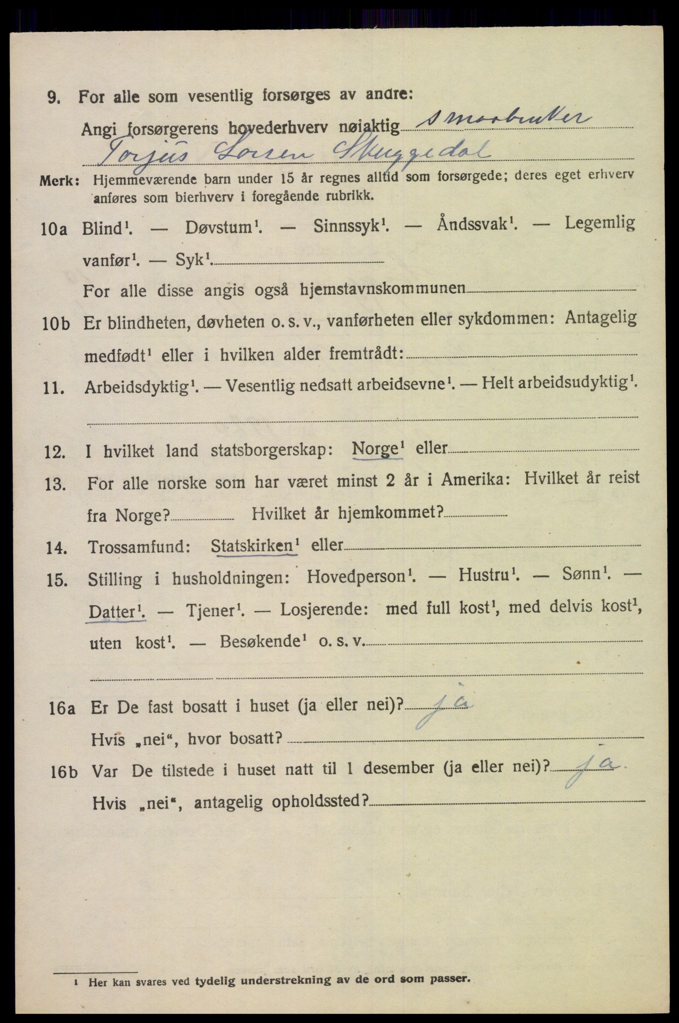 SAK, 1920 census for Søgne, 1920, p. 5598