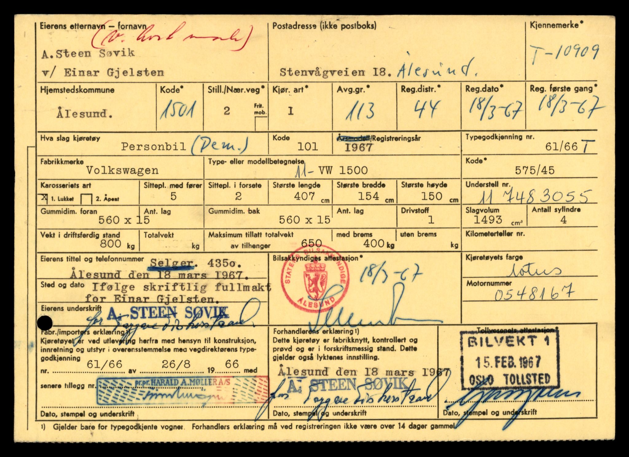 Møre og Romsdal vegkontor - Ålesund trafikkstasjon, AV/SAT-A-4099/F/Fe/L0024: Registreringskort for kjøretøy T 10810 - T 10930, 1927-1998, p. 2625