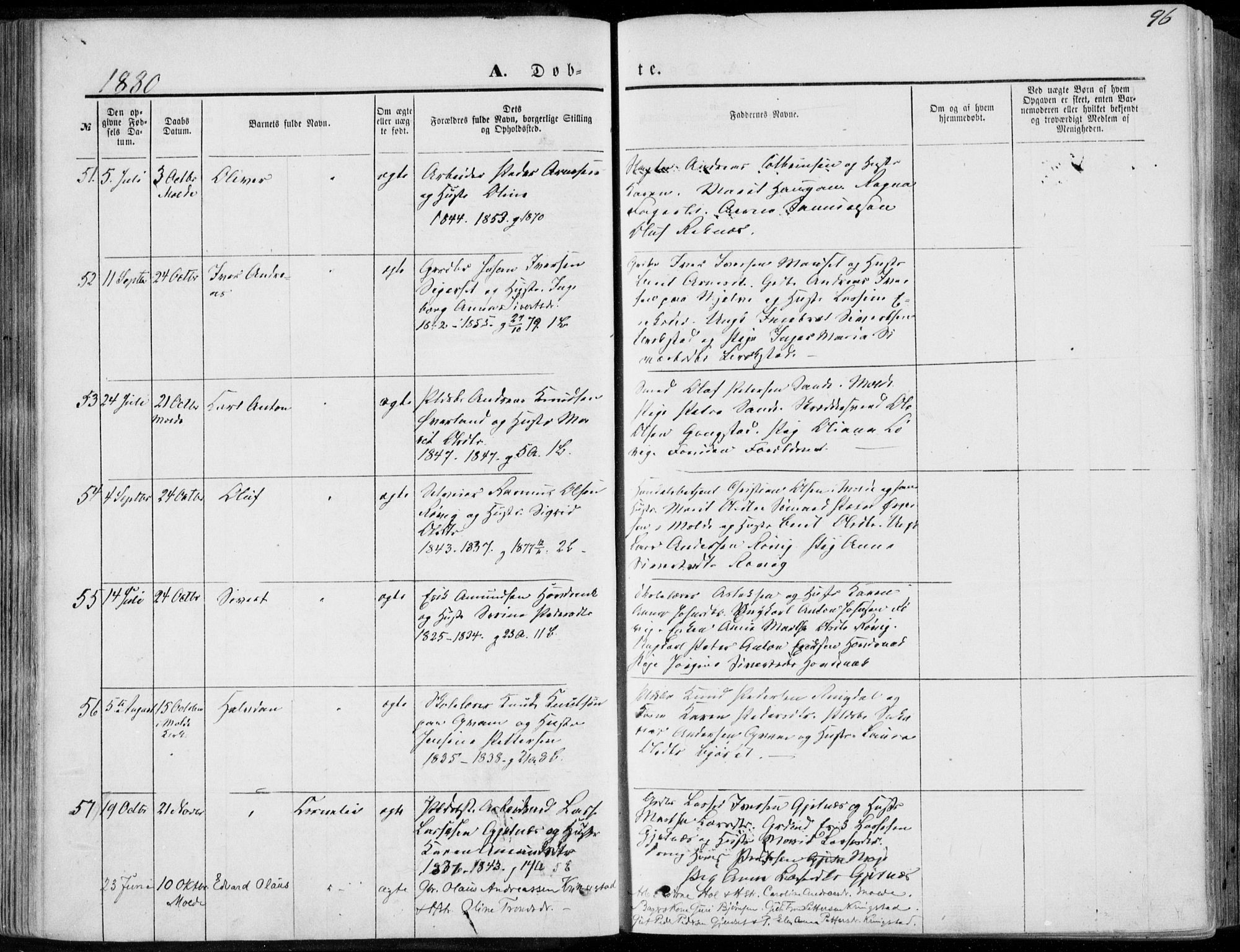 Ministerialprotokoller, klokkerbøker og fødselsregistre - Møre og Romsdal, AV/SAT-A-1454/555/L0655: Parish register (official) no. 555A05, 1869-1886, p. 96