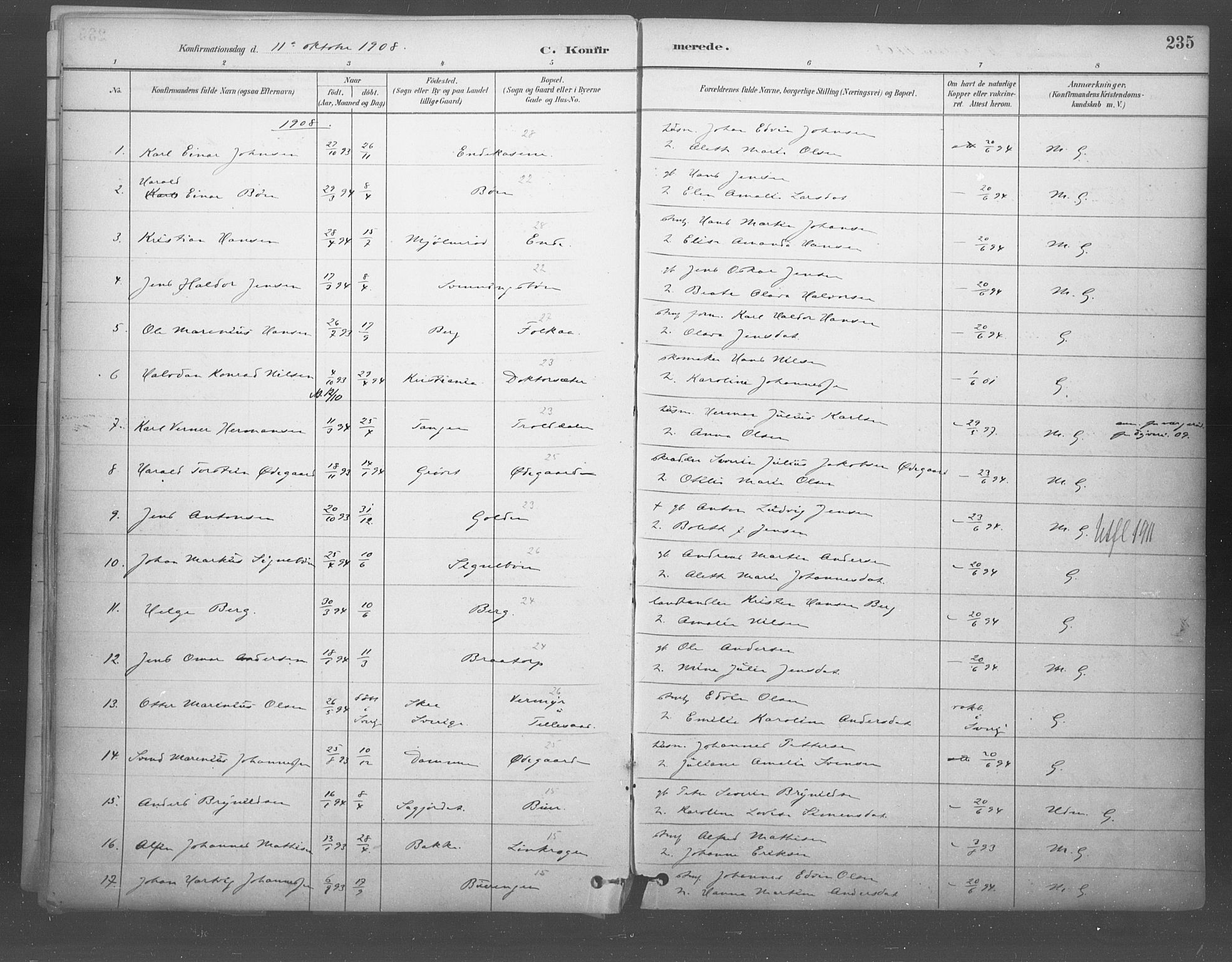 Idd prestekontor Kirkebøker, SAO/A-10911/F/Fb/L0002: Parish register (official) no. II 2, 1882-1923, p. 235