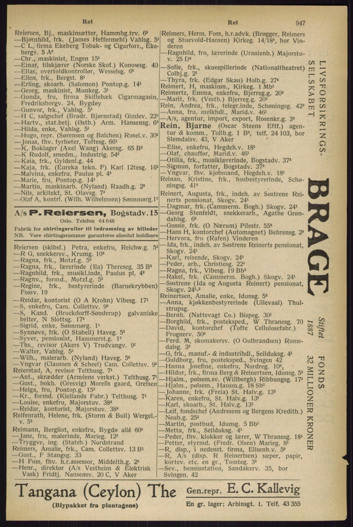 Kristiania/Oslo adressebok, PUBL/-, 1927, p. 947