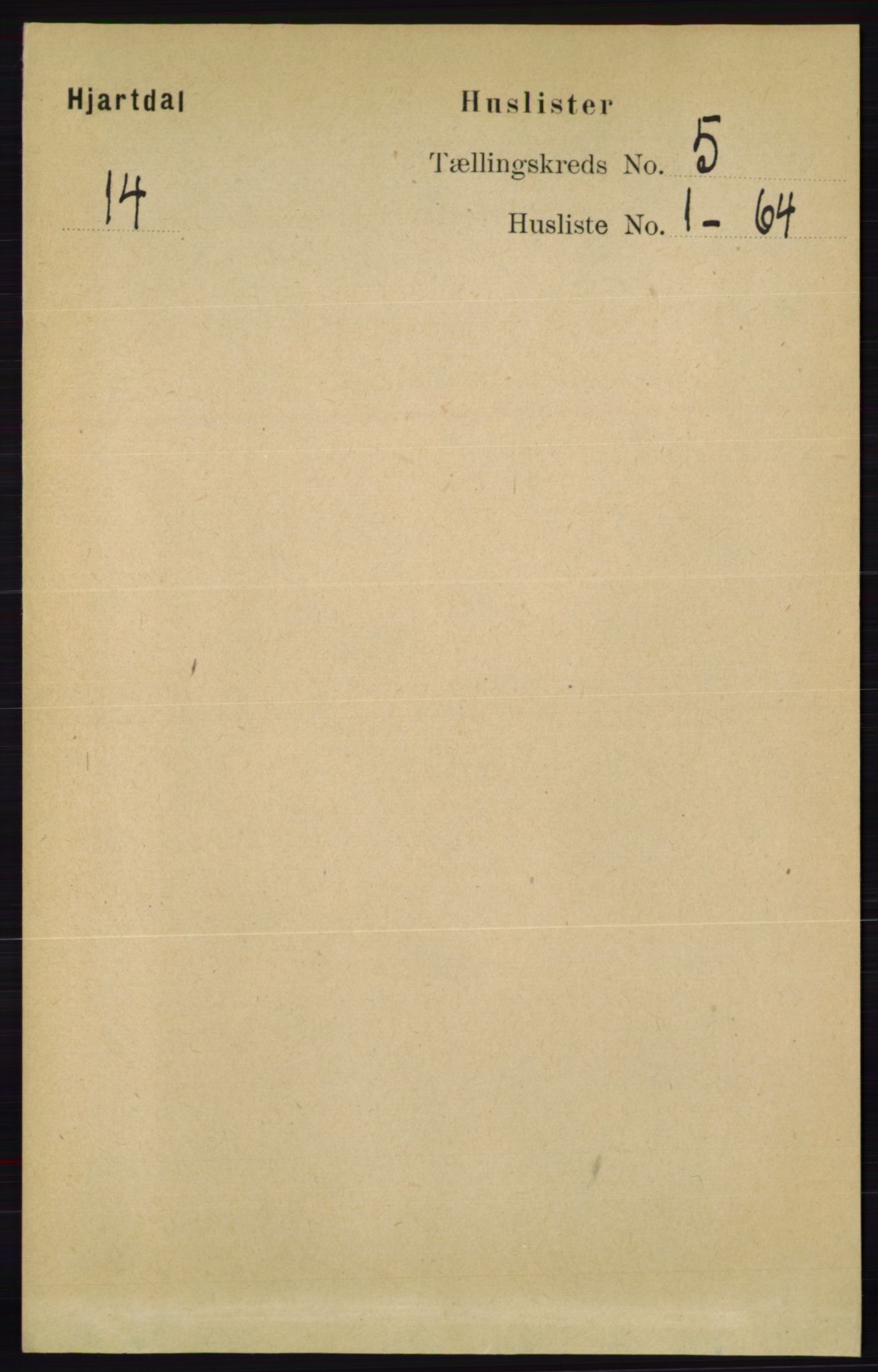 RA, 1891 census for 0827 Hjartdal, 1891, p. 1743