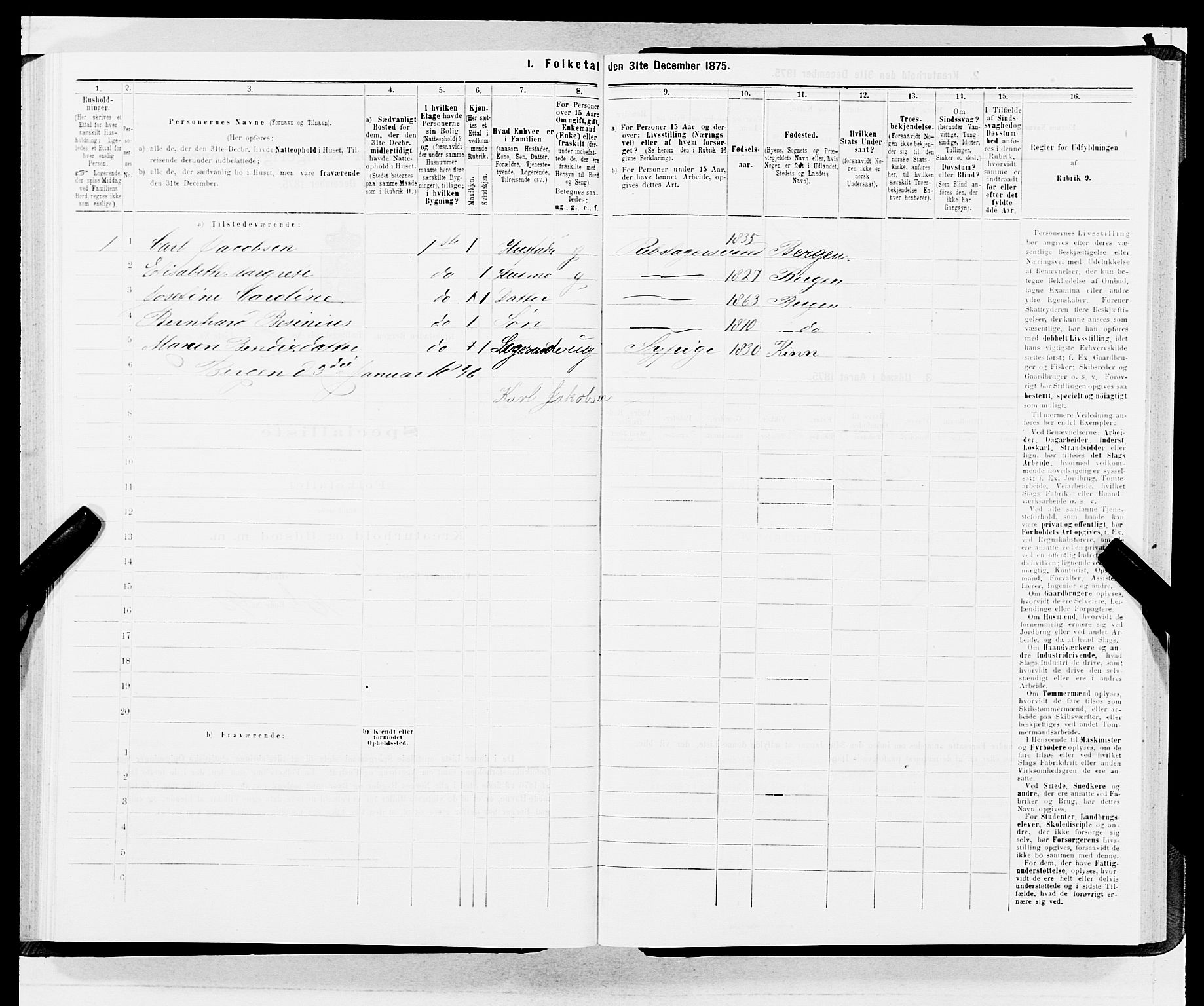 SAB, 1875 census for 1301 Bergen, 1875, p. 2127