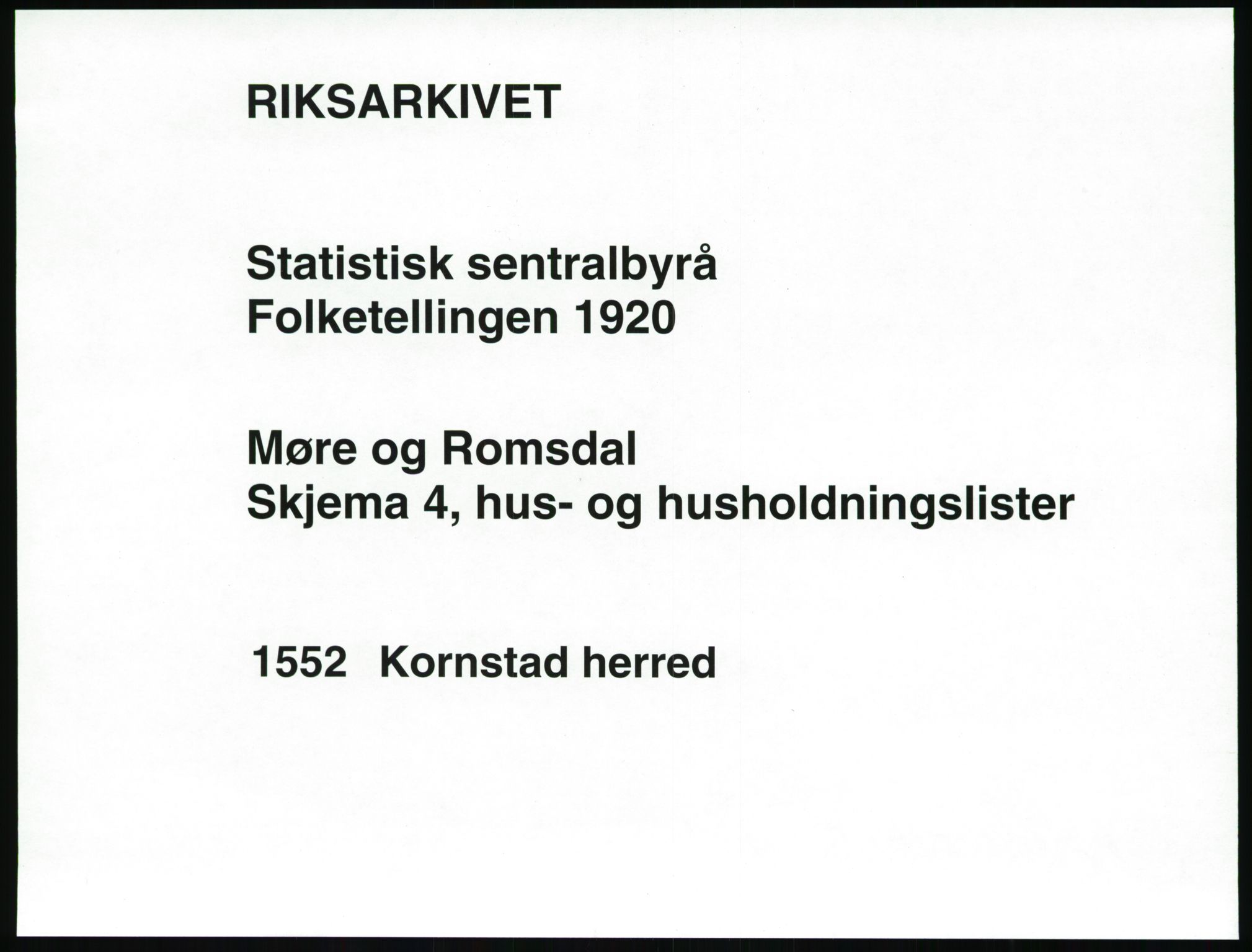 SAT, 1920 census for Kornstad, 1920, p. 27