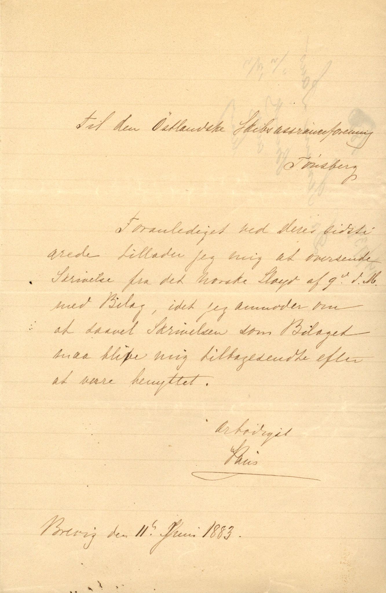 Pa 63 - Østlandske skibsassuranceforening, VEMU/A-1079/G/Ga/L0016/0007: Havaridokumenter / Mariane, Lækna, Luna, L'Union, 1883, p. 60