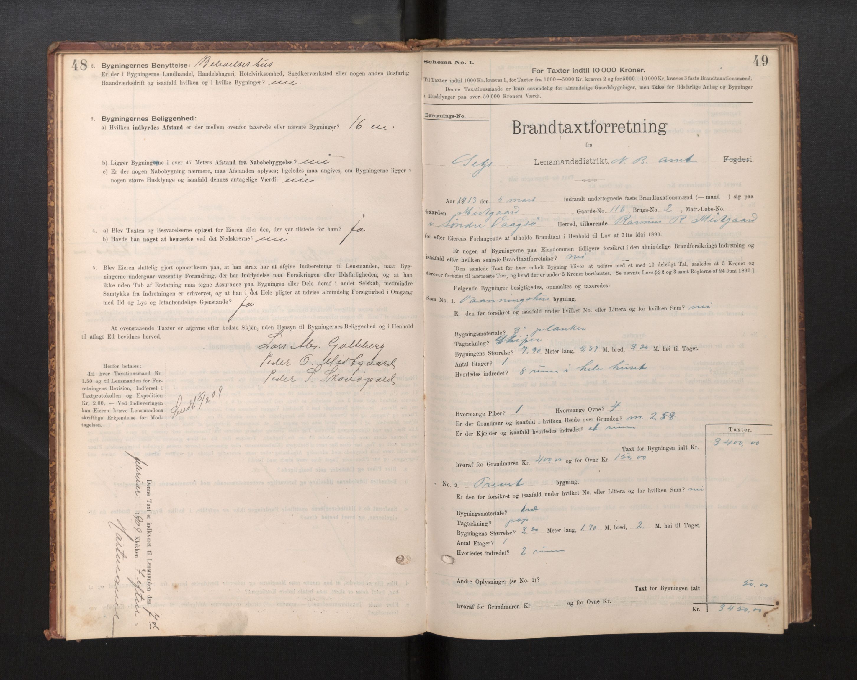Lensmannen i Selje, SAB/A-29701/0012/L0003: Branntakstprotokoll, skjematakst, 1895-1929, p. 48-49