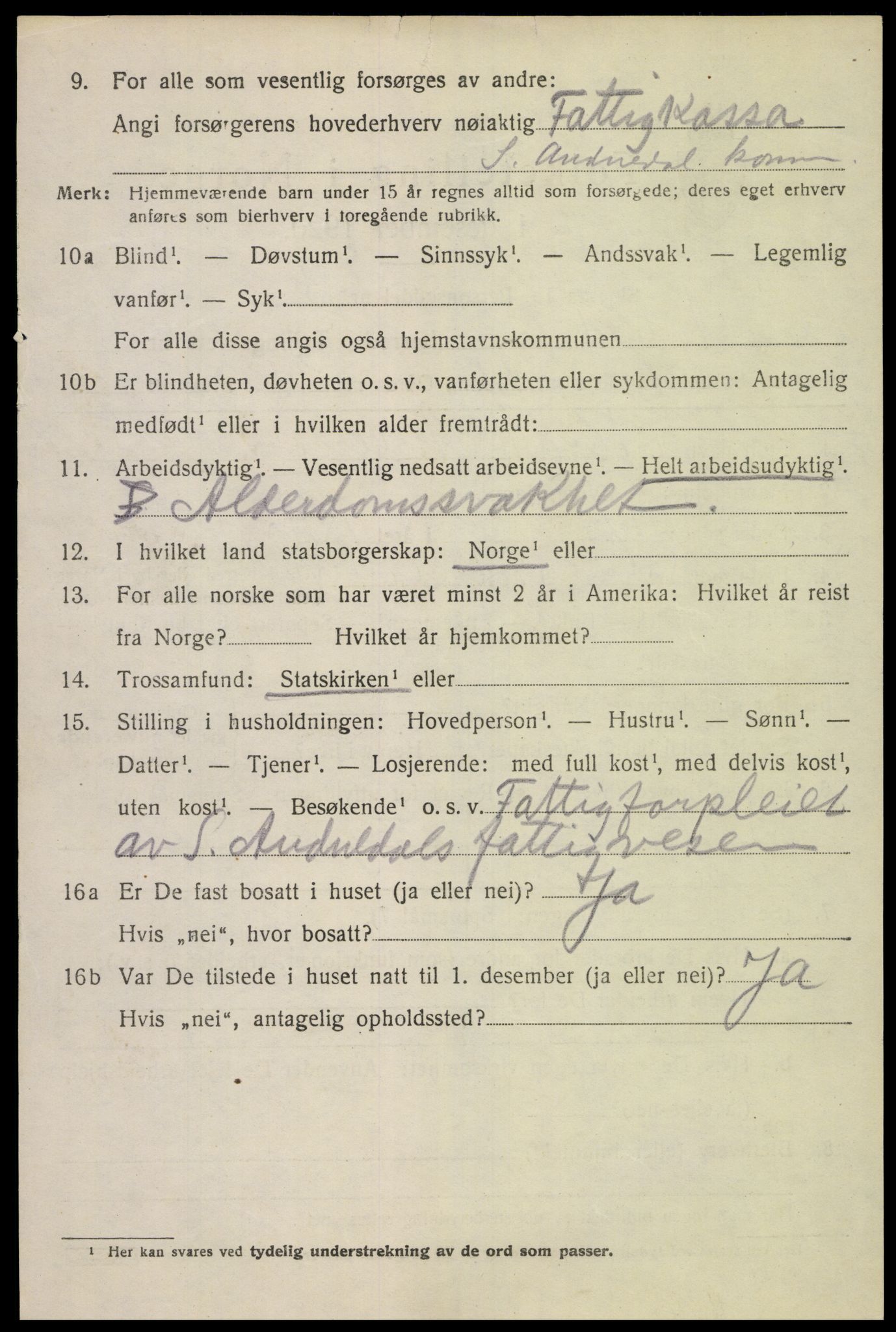 SAK, 1920 census for Sør-Audnedal, 1920, p. 2290