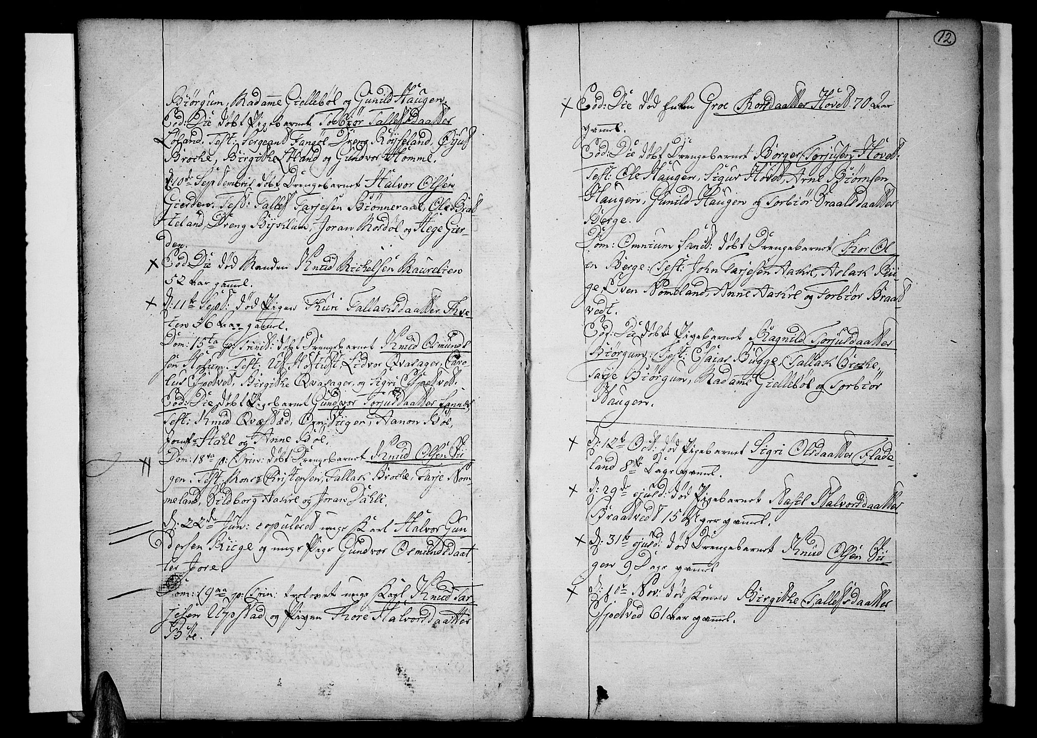 Valle sokneprestkontor, AV/SAK-1111-0044/F/Fa/Fac/L0003: Parish register (official) no. A 3, 1776-1790, p. 12