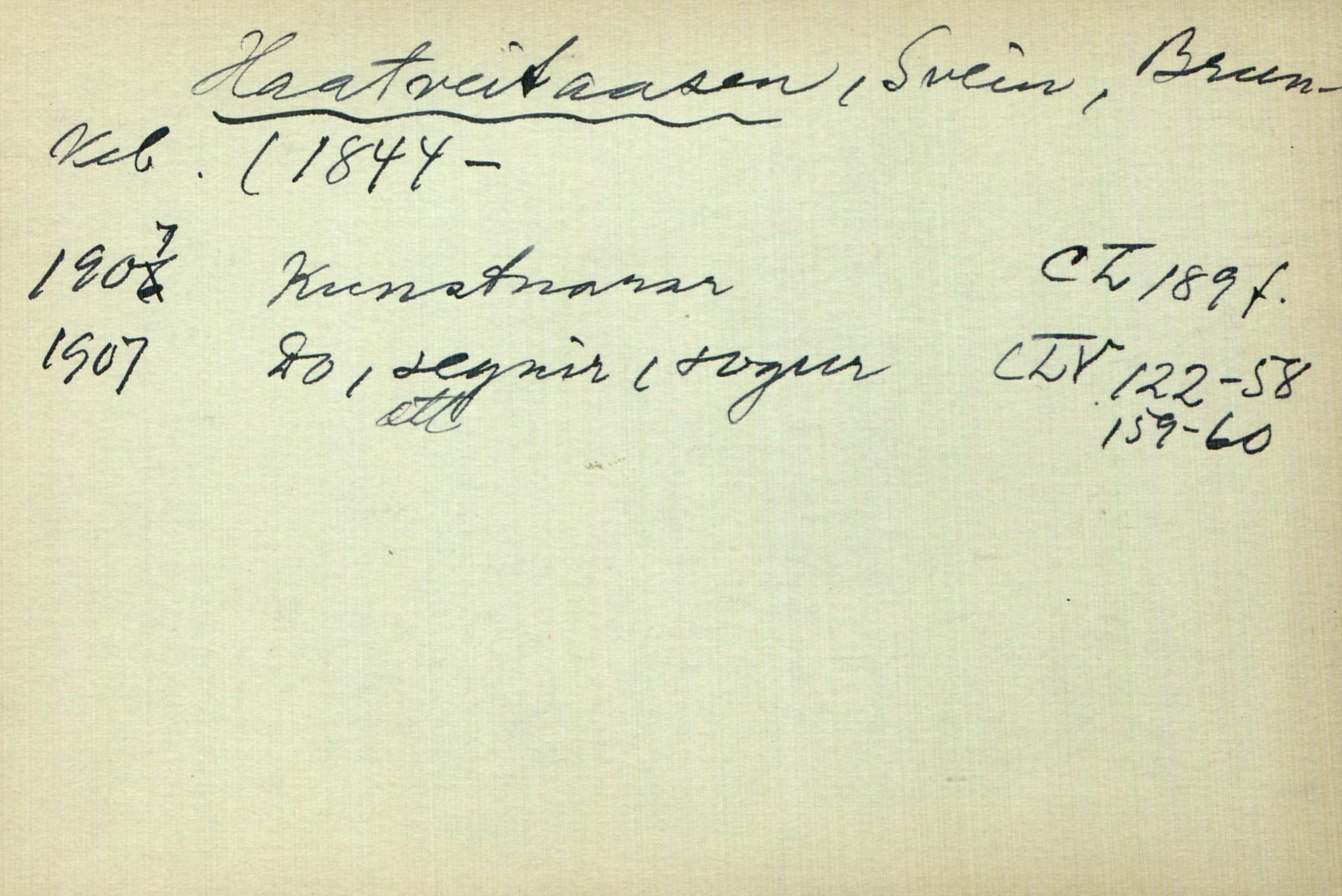 Rikard Berge, TEMU/TGM-A-1003/I/L0008: Personregister- H, 1910-1950