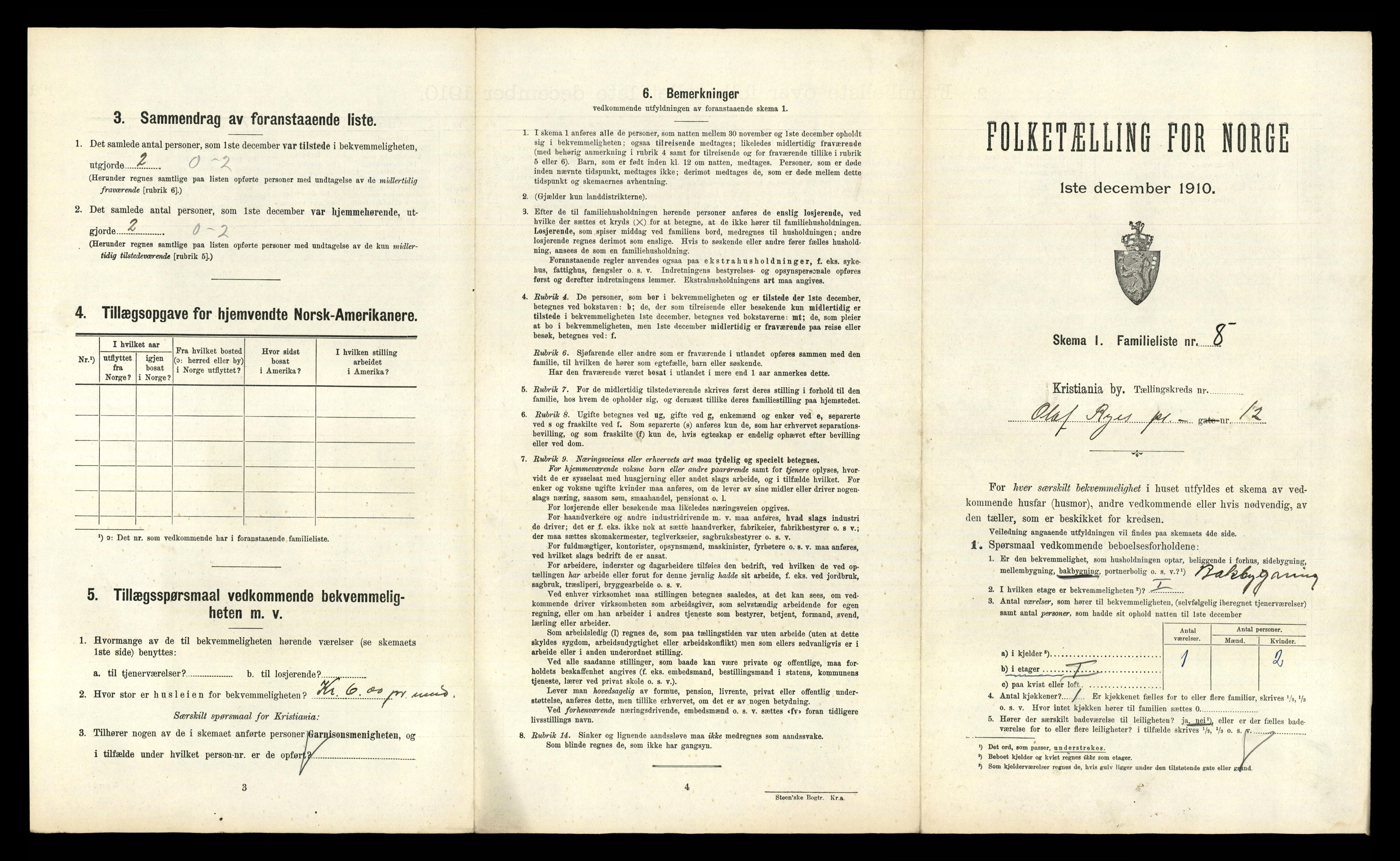 RA, 1910 census for Kristiania, 1910, p. 73725