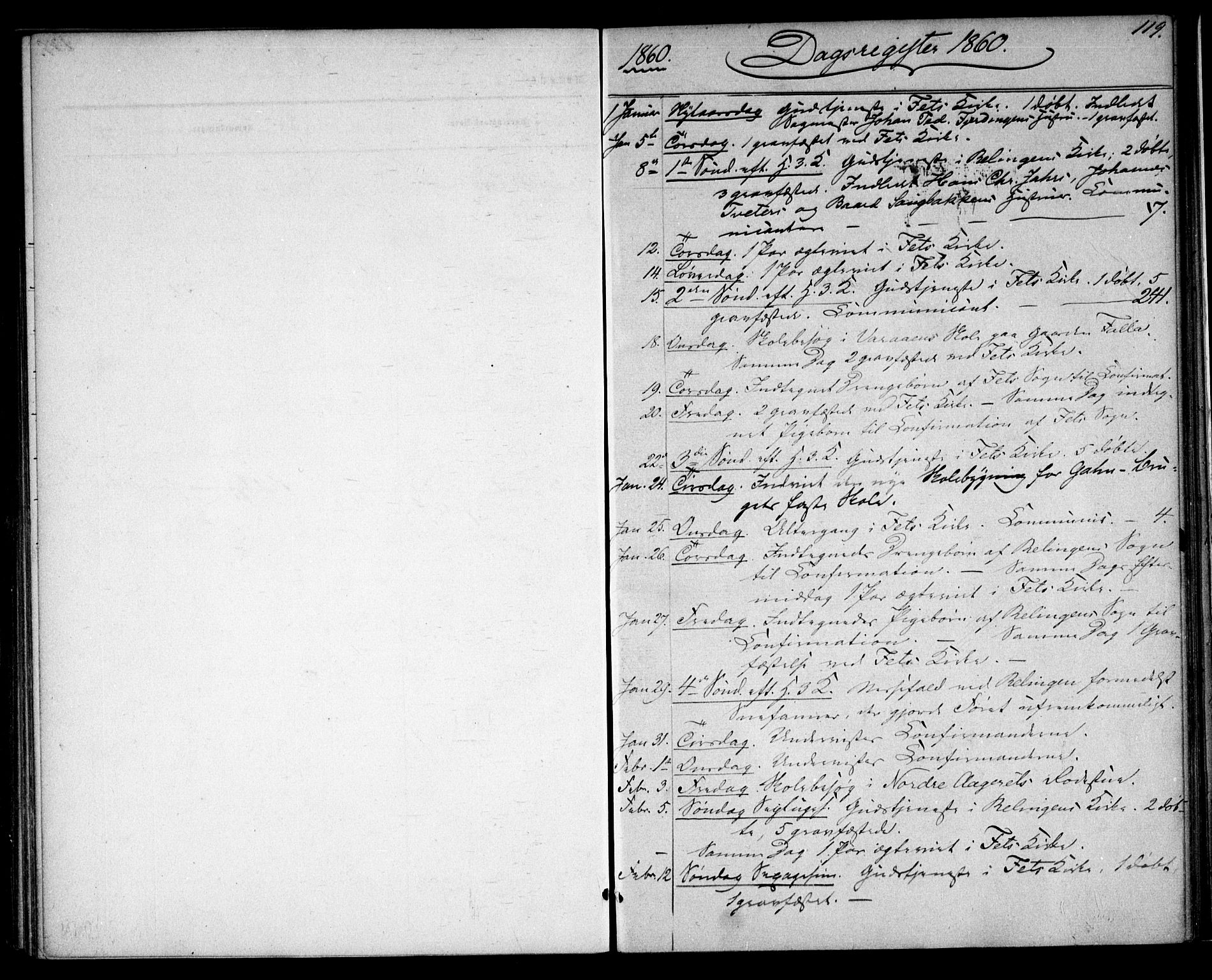 Fet prestekontor Kirkebøker, SAO/A-10370a/F/Fa/L0012: Parish register (official) no. I 12, 1860-1866, p. 119