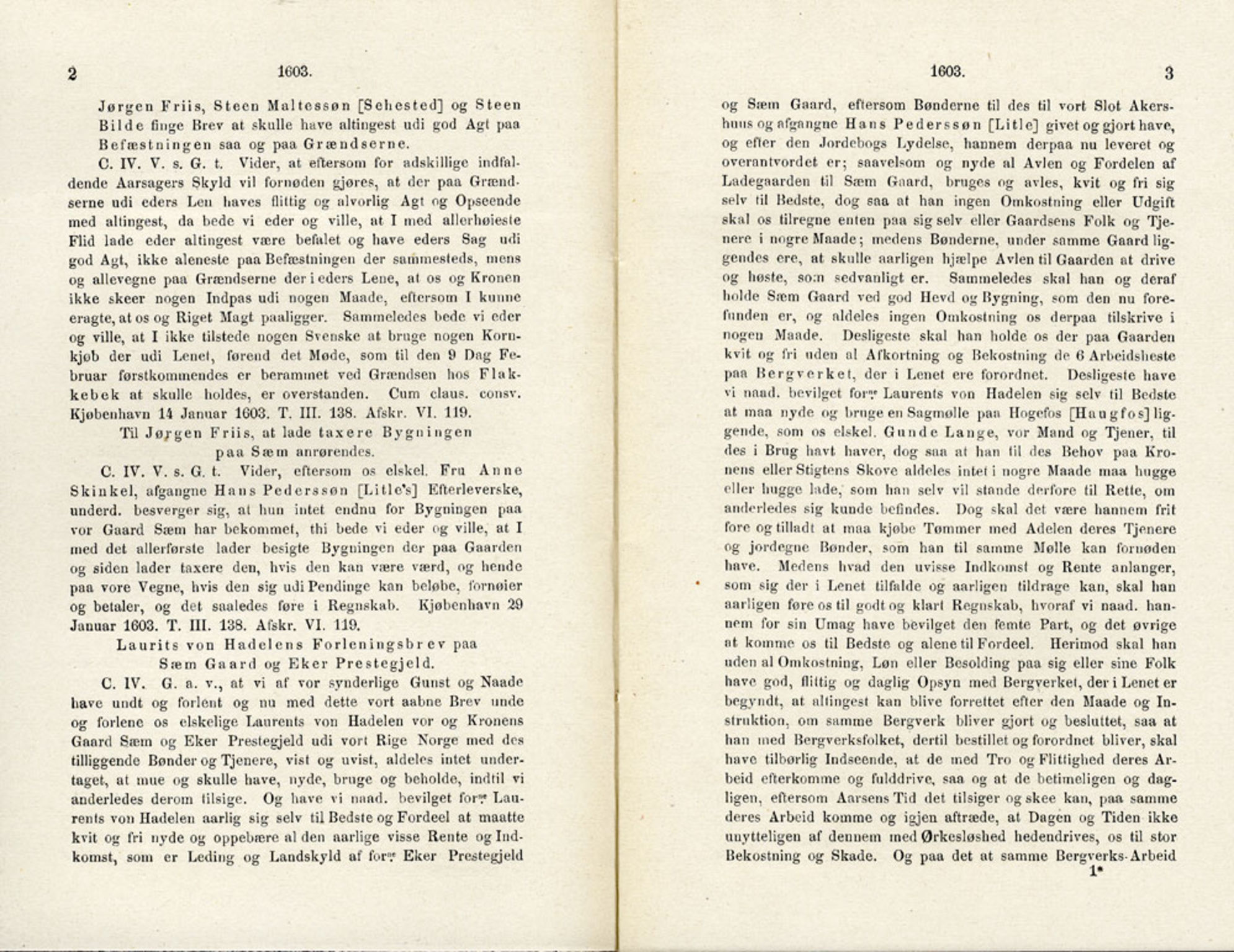 Publikasjoner utgitt av Det Norske Historiske Kildeskriftfond, PUBL/-/-/-: Norske Rigs-Registranter, bind 4, 1603-1618, p. 2-3