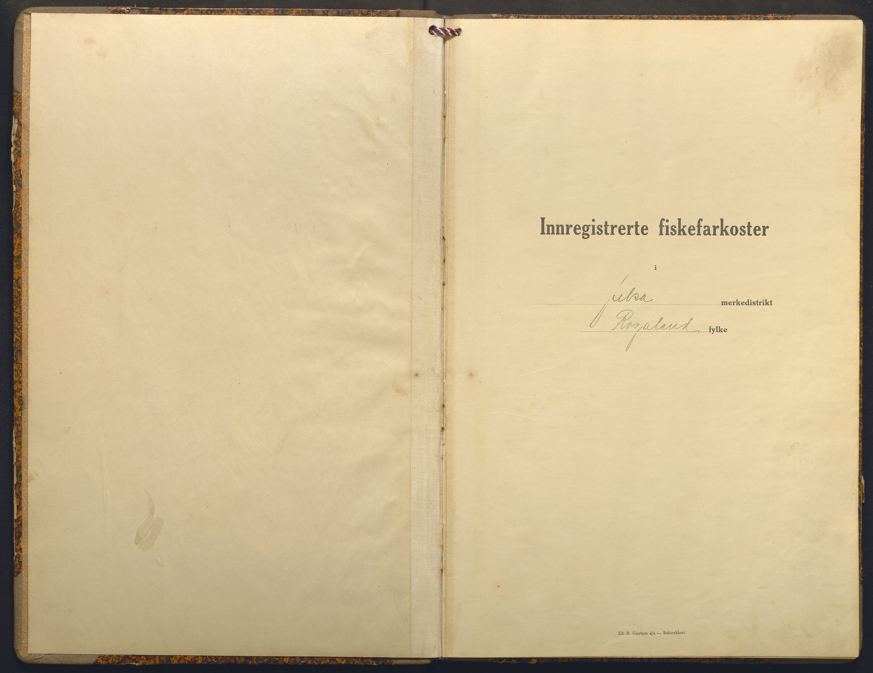 Fiskeridirektoratet - 1 Adm. ledelse - 13 Båtkontoret, AV/SAB-A-2003/I/Ia/Iai/L0049: 135.0919/2 Merkeprotokoll - Jelsa, 1930-1940