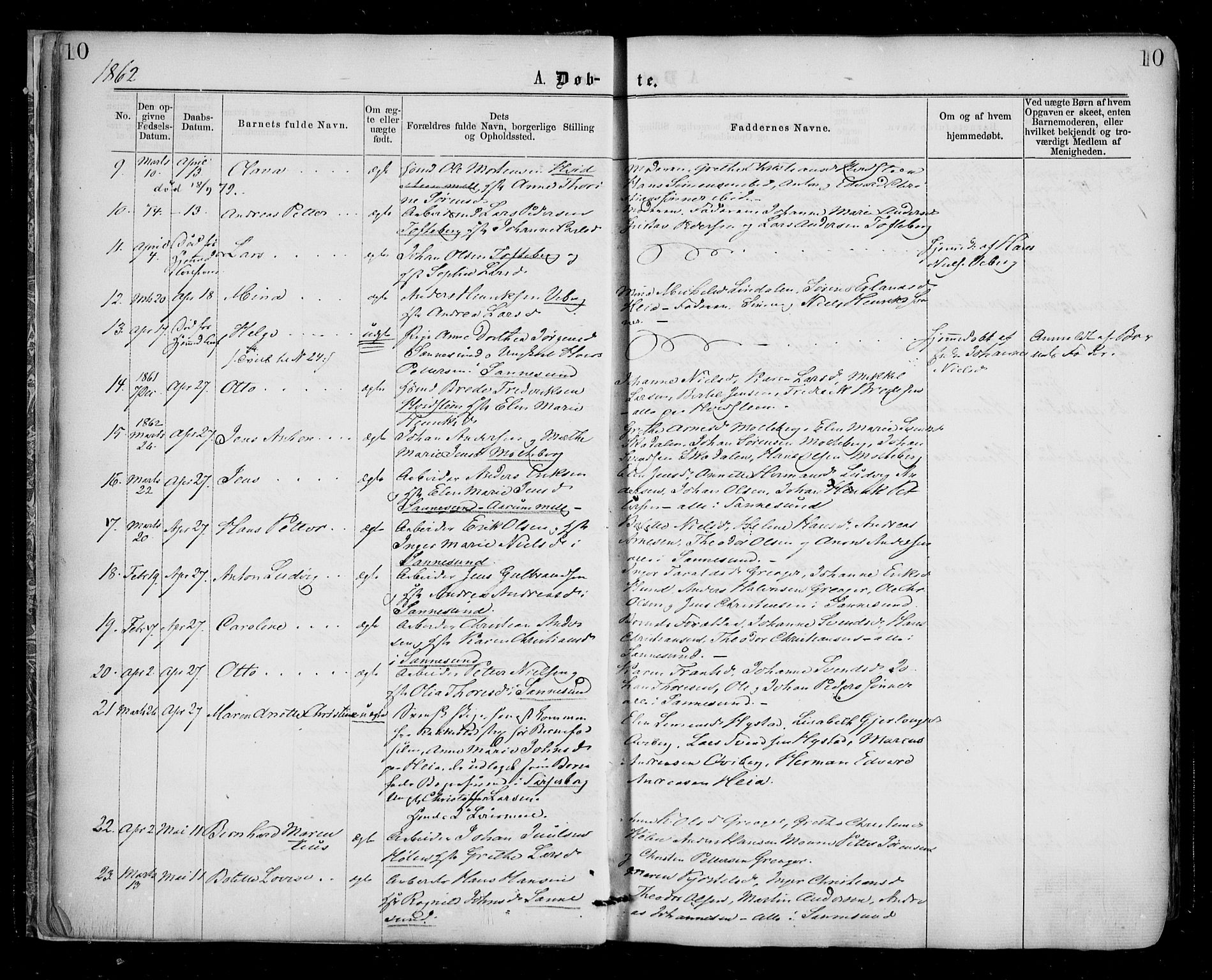 Borge prestekontor Kirkebøker, SAO/A-10903/F/Fa/L0006: Parish register (official) no. I 6, 1861-1874, p. 10