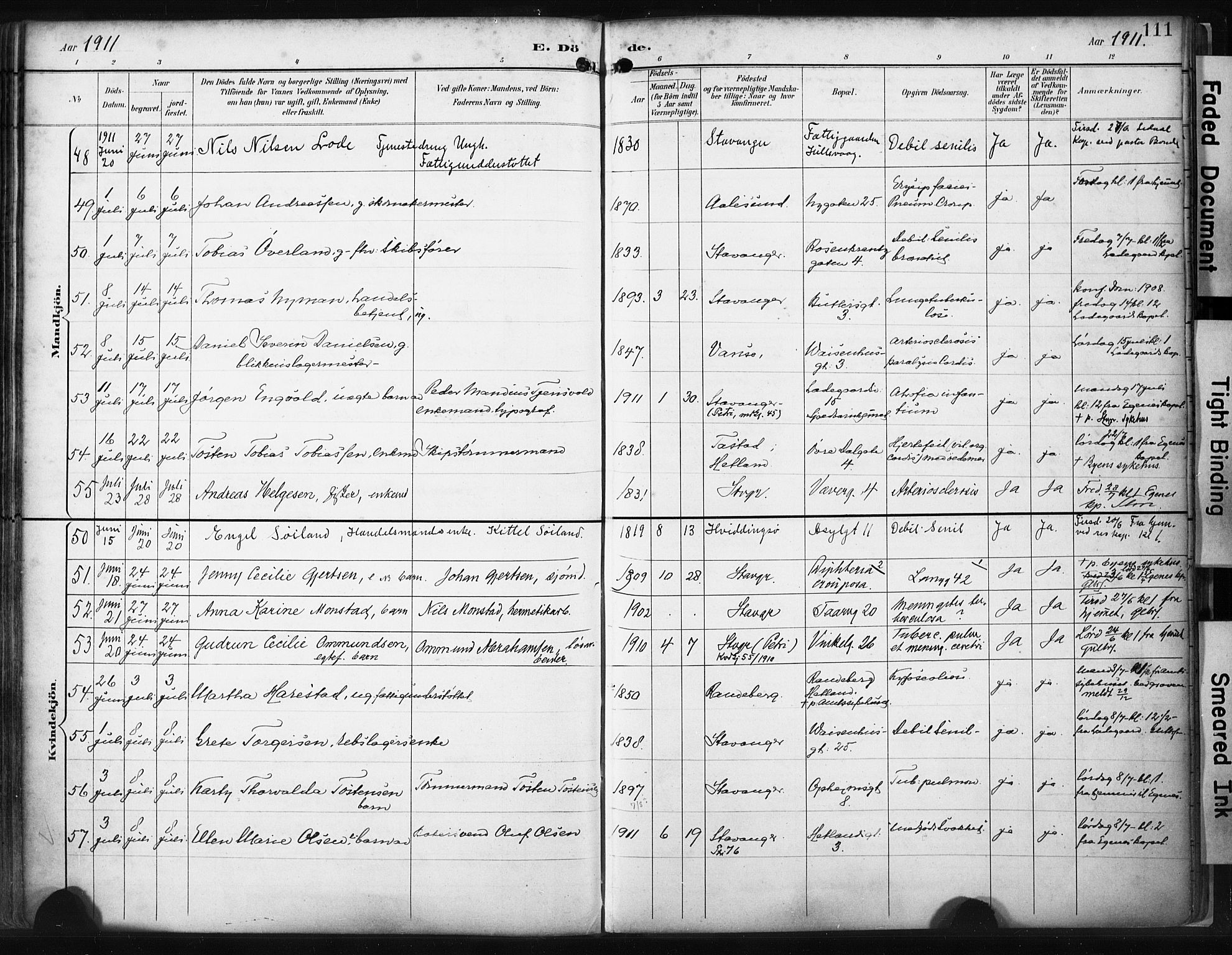 St. Petri sokneprestkontor, SAST/A-101813/001/30/30BA/L0022: Parish register (official) no. A 22, 1895-1919, p. 111