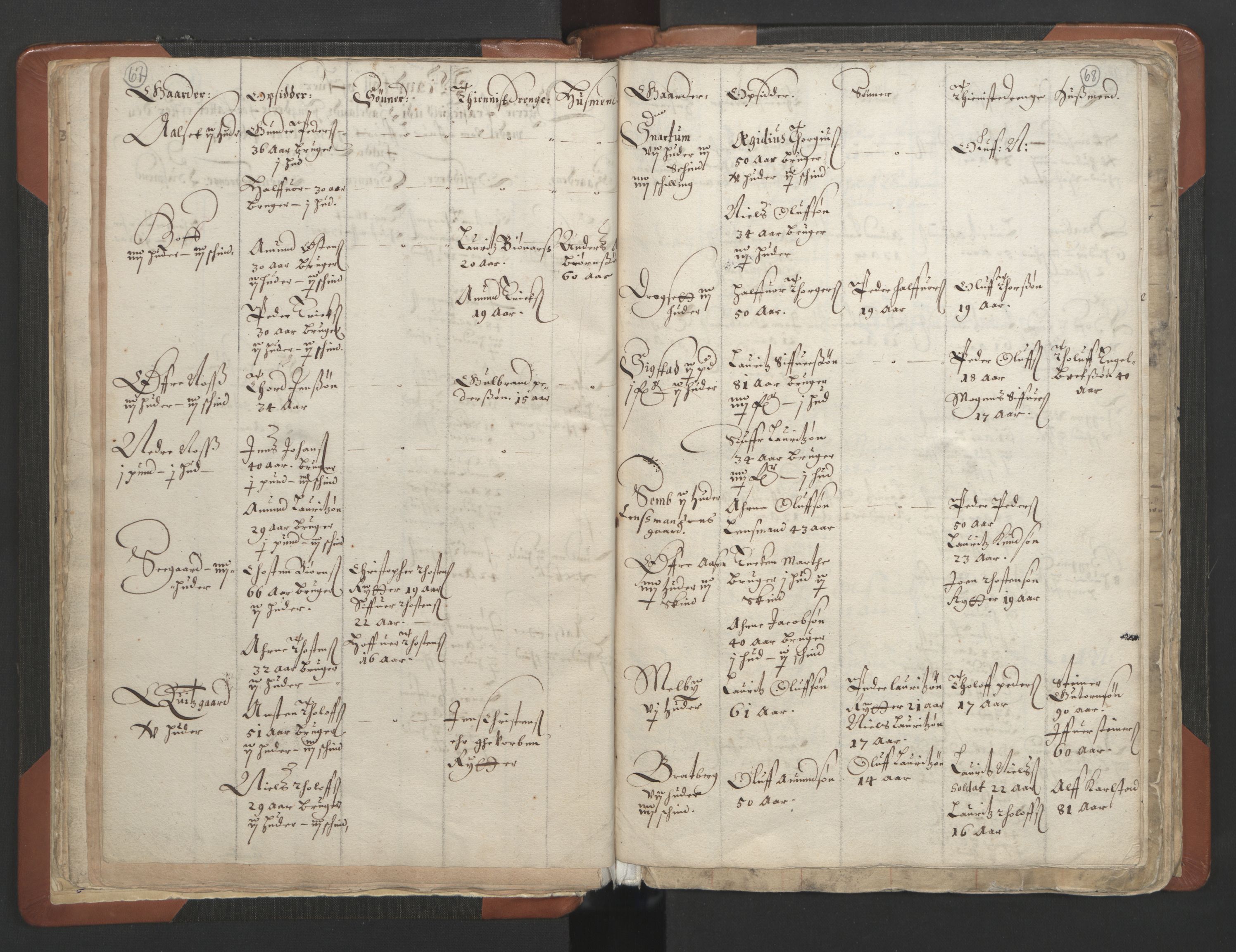 RA, Vicar's Census 1664-1666, no. 7: Hadeland deanery, 1664-1666, p. 67-68