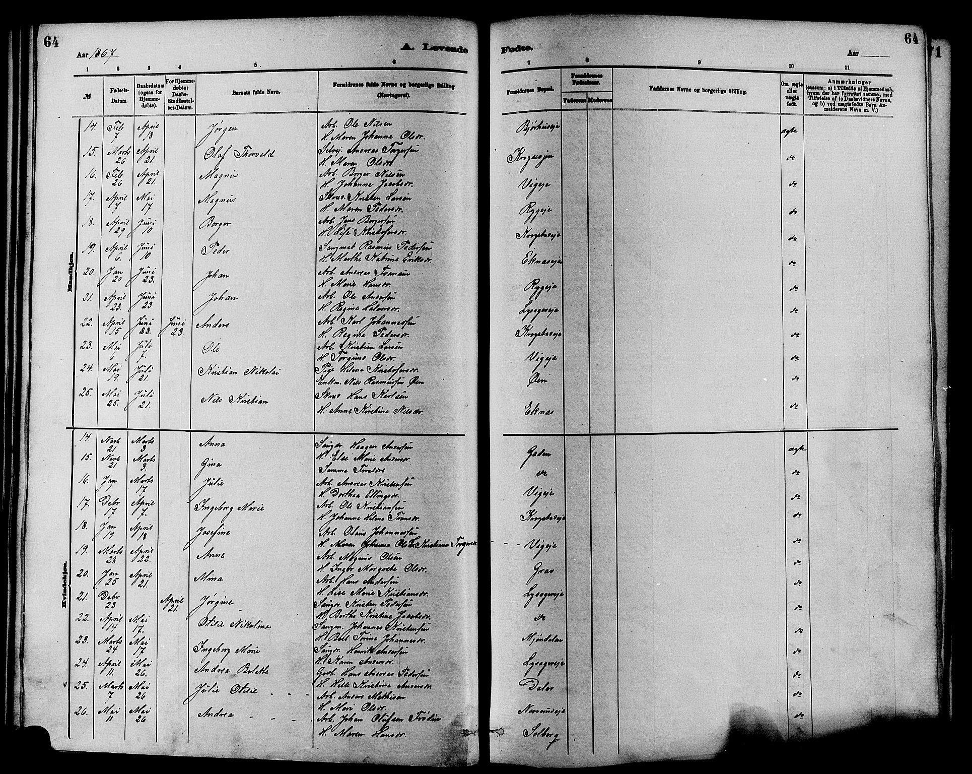 Nedre Eiker kirkebøker, SAKO/A-612/F/Fa/L0001: Parish register (official) no. 1, 1853-1877, p. 64