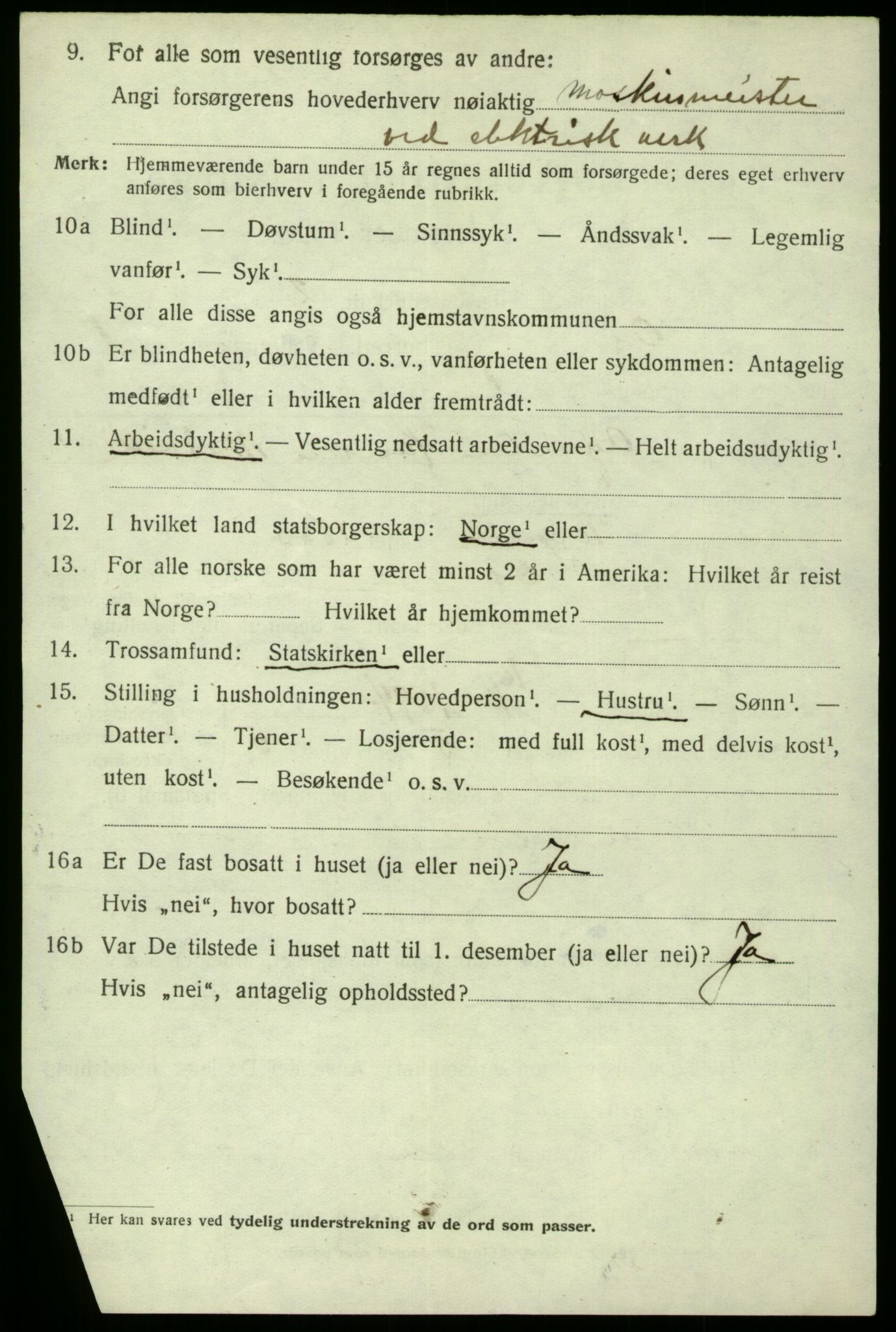 SAB, 1920 census for Os, 1920, p. 1193