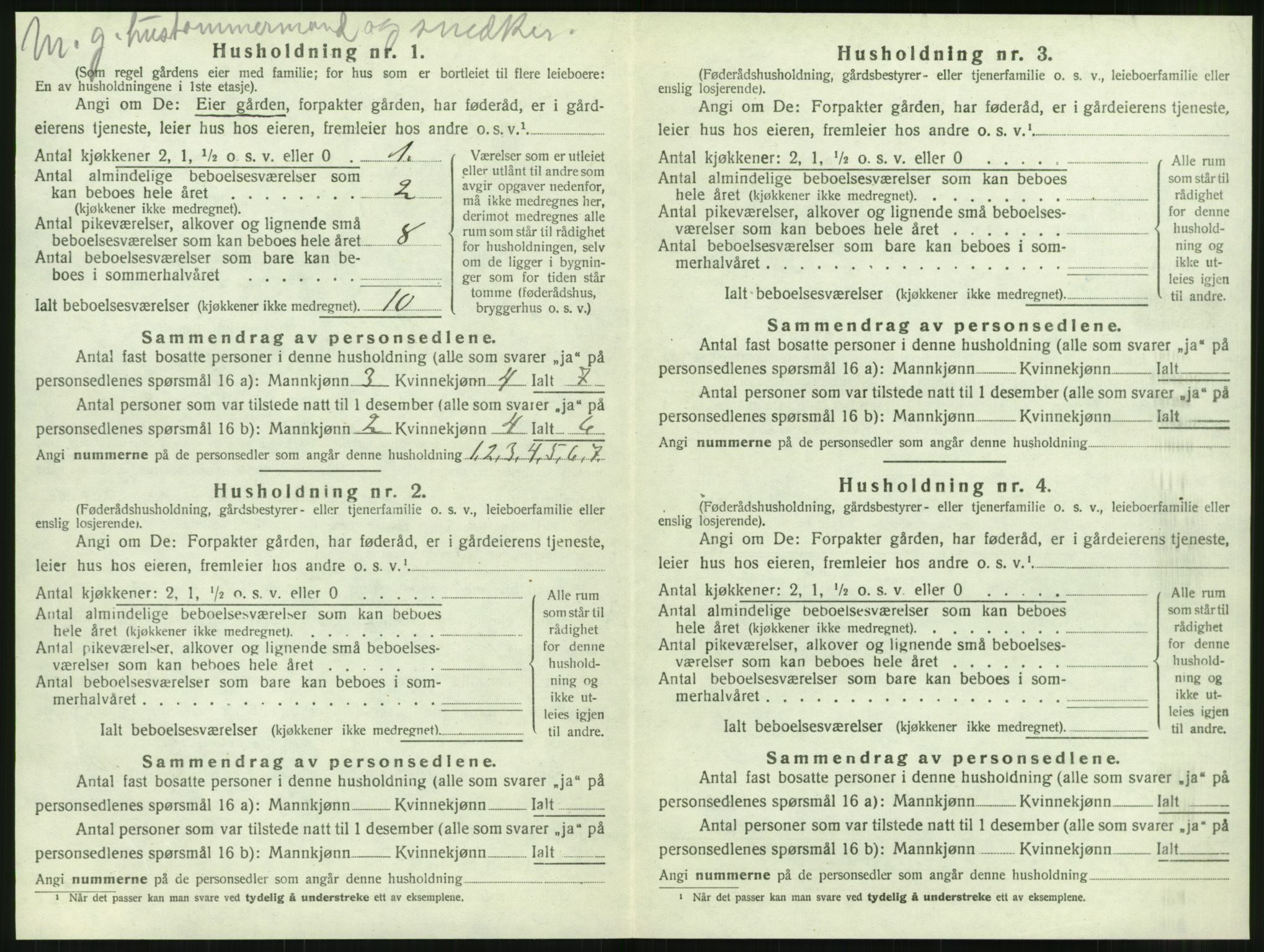 SAT, 1920 census for Tjøtta, 1920, p. 124