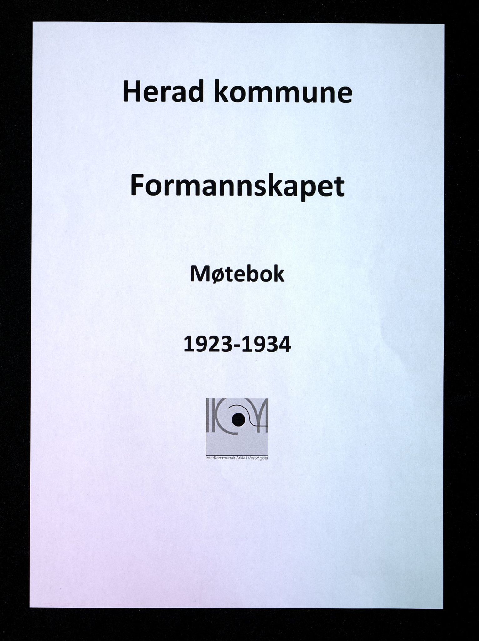 Herad kommune - Formannskapet, ARKSOR/1003HE120/A/L0011: Møtebok formannskapet, 1923-1934