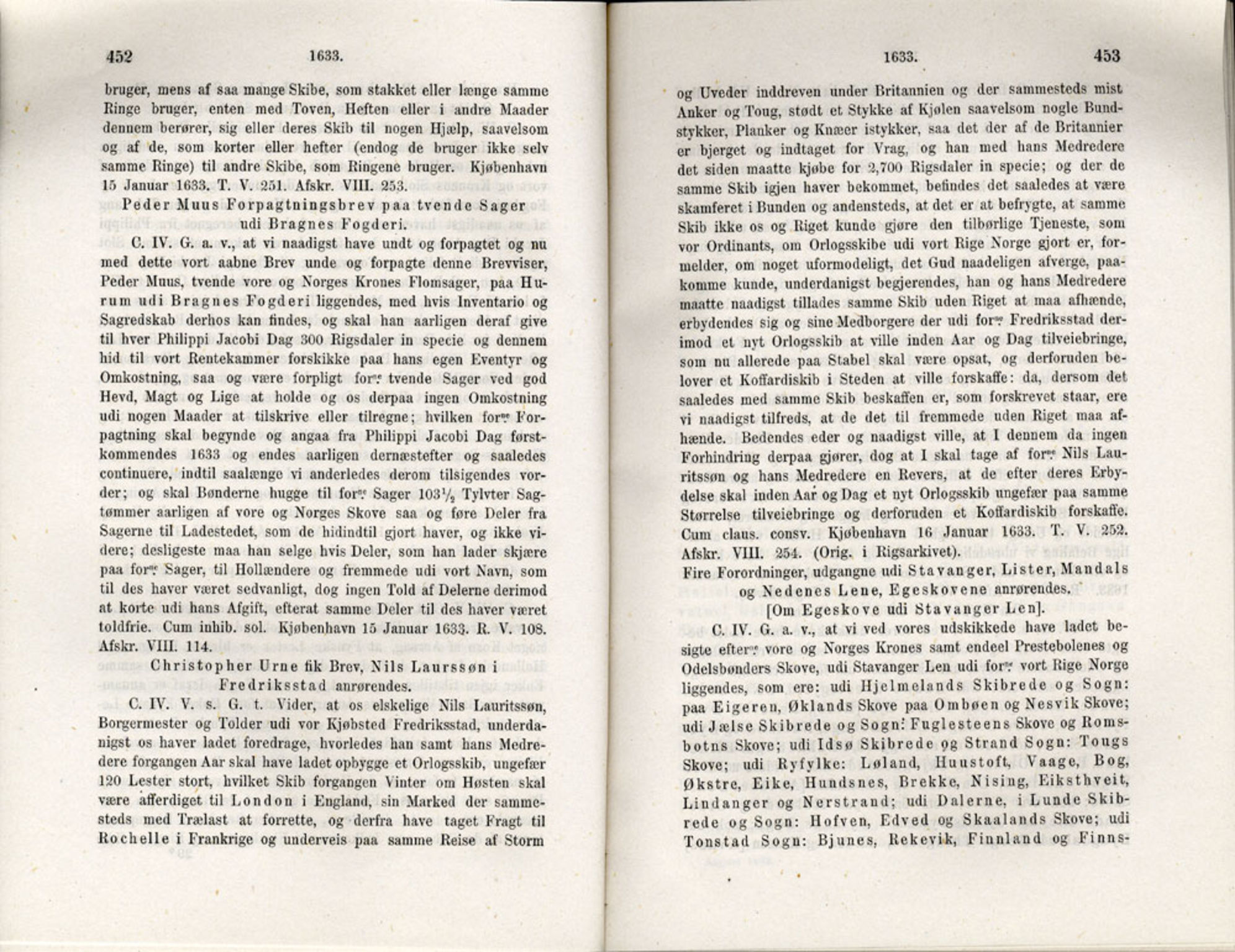 Publikasjoner utgitt av Det Norske Historiske Kildeskriftfond, PUBL/-/-/-: Norske Rigs-Registranter, bind 6, 1628-1634, p. 452-453