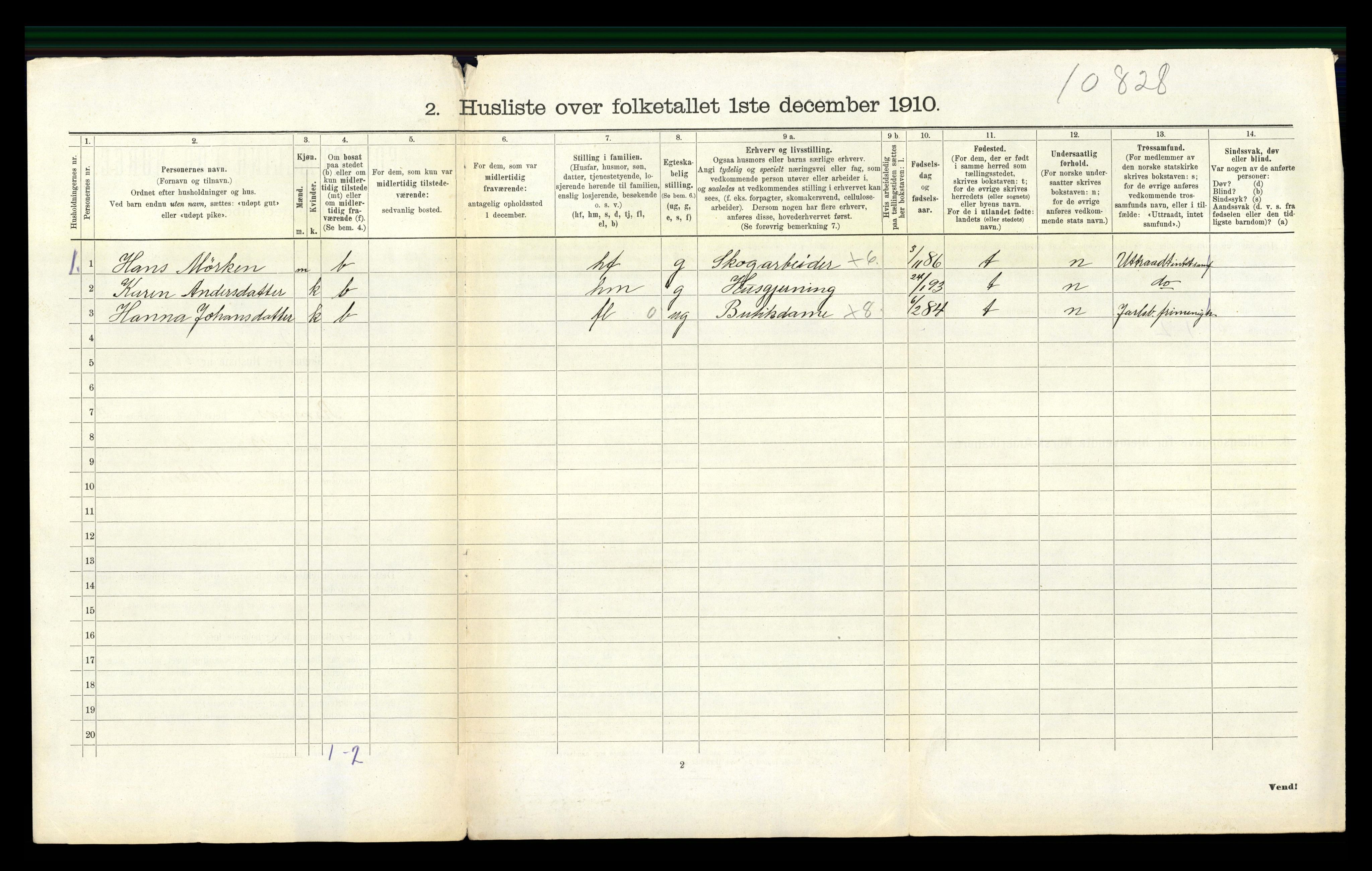 RA, 1910 census for Ramnes, 1910, p. 715