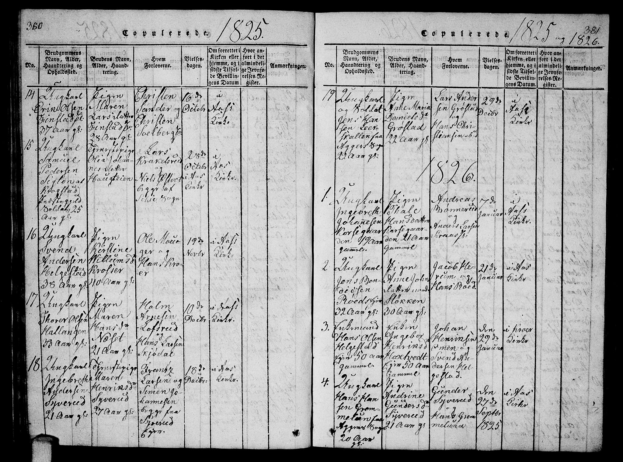 Ås prestekontor Kirkebøker, SAO/A-10894/G/Ga/L0002: Parish register (copy) no. I 2, 1820-1836, p. 380-381