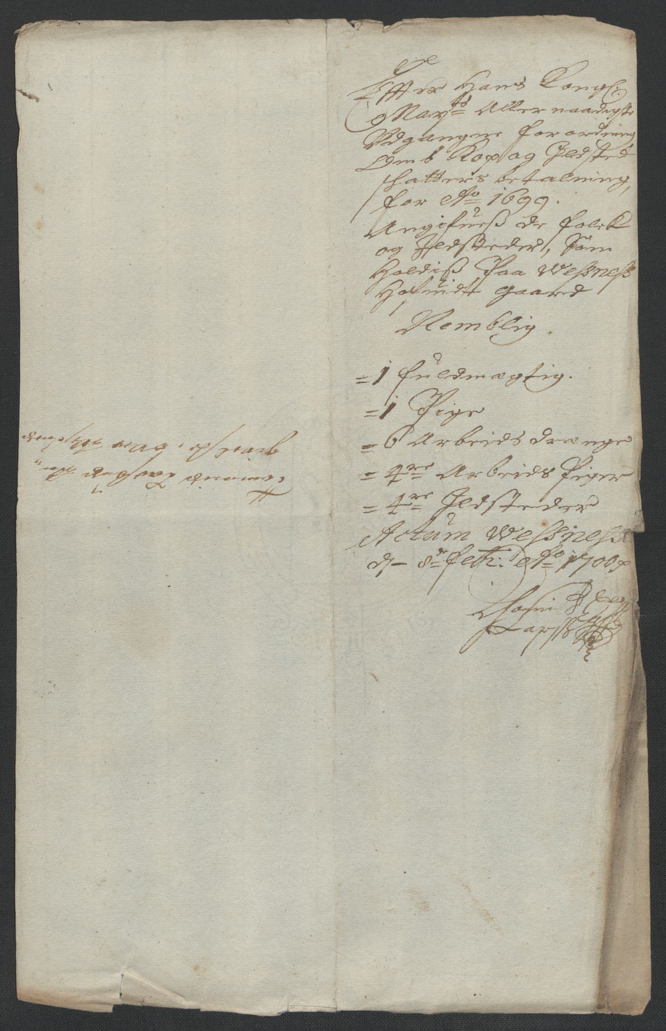 Rentekammeret inntil 1814, Reviderte regnskaper, Fogderegnskap, AV/RA-EA-4092/R55/L3654: Fogderegnskap Romsdal, 1699-1700, p. 166