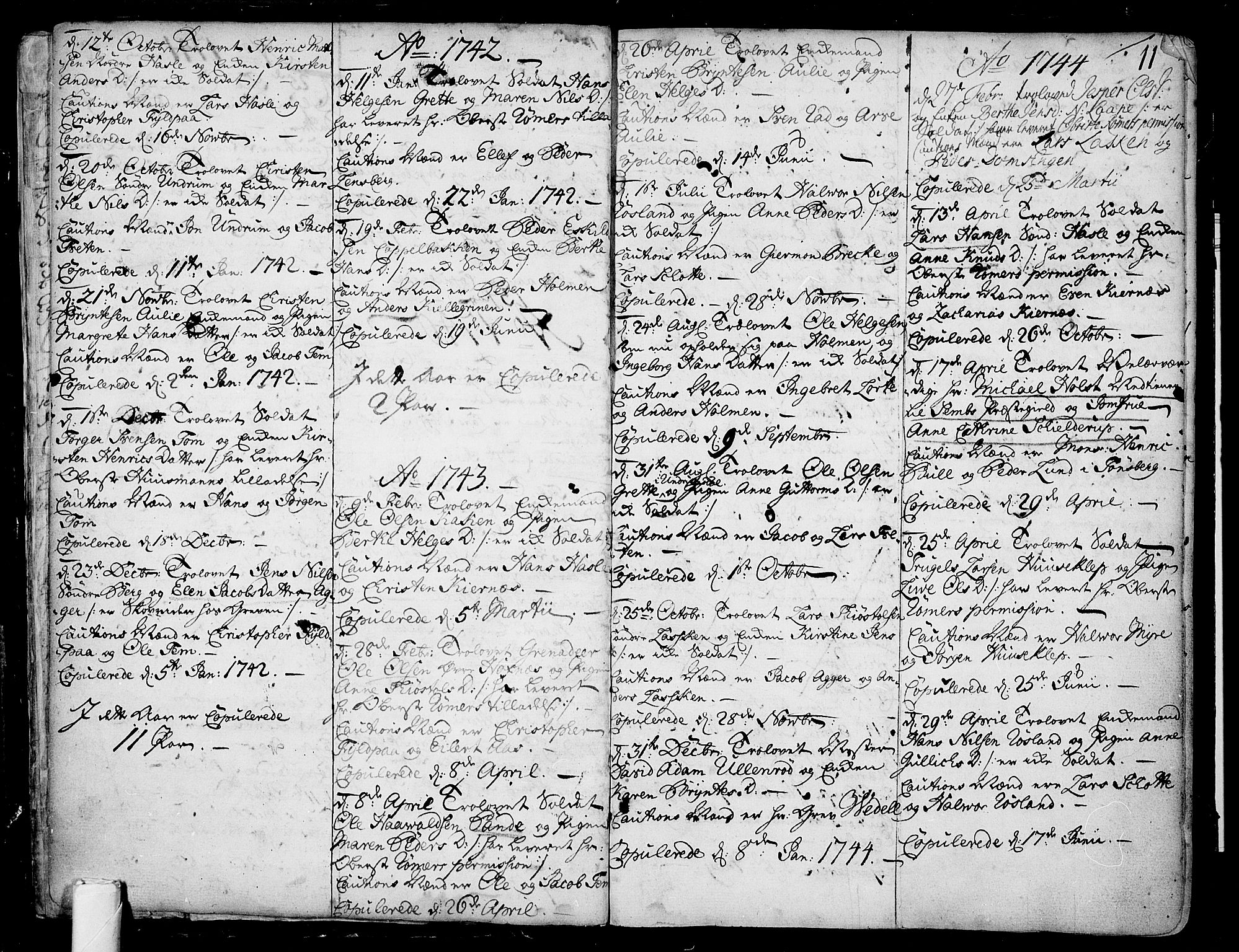 Sem kirkebøker, AV/SAKO-A-5/F/Fa/L0001: Parish register (official) no. I 1, 1702-1763, p. 11