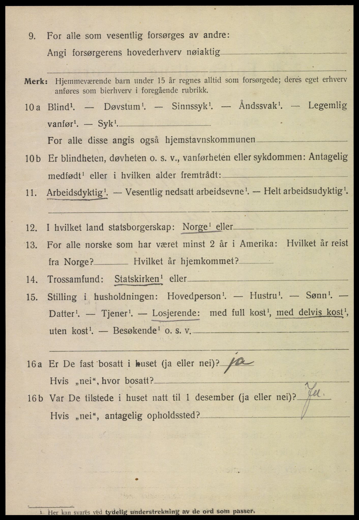 SAT, 1920 census for Levanger town, 1920, p. 4177