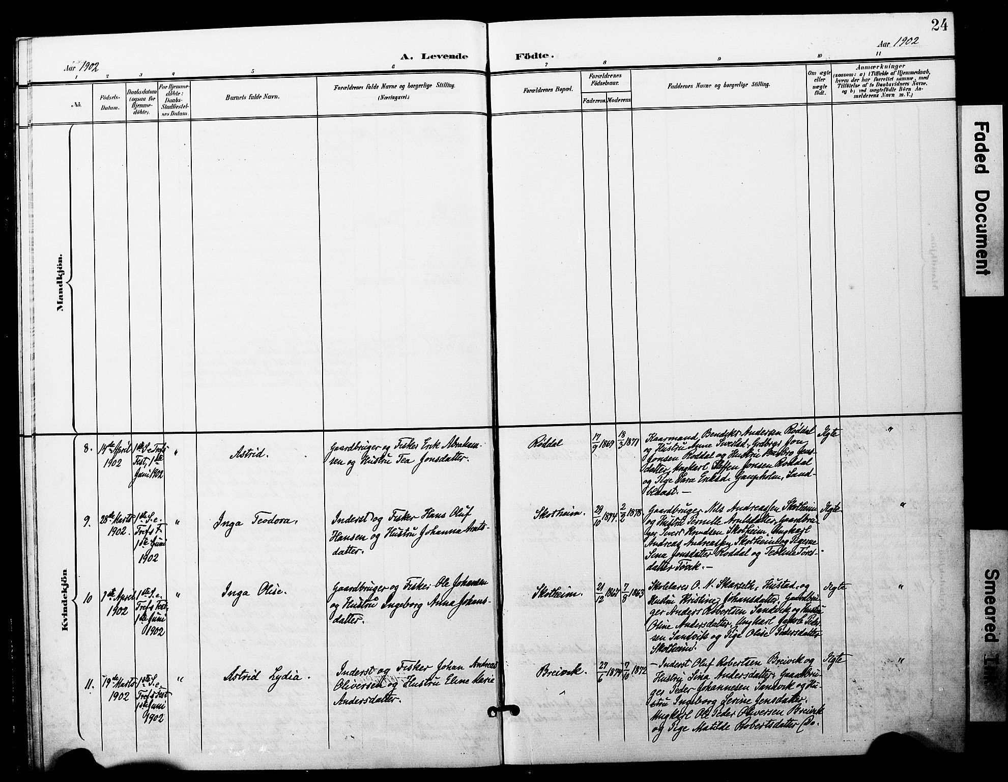 Ministerialprotokoller, klokkerbøker og fødselsregistre - Møre og Romsdal, AV/SAT-A-1454/567/L0779: Parish register (official) no. 567A02, 1898-1902, p. 24