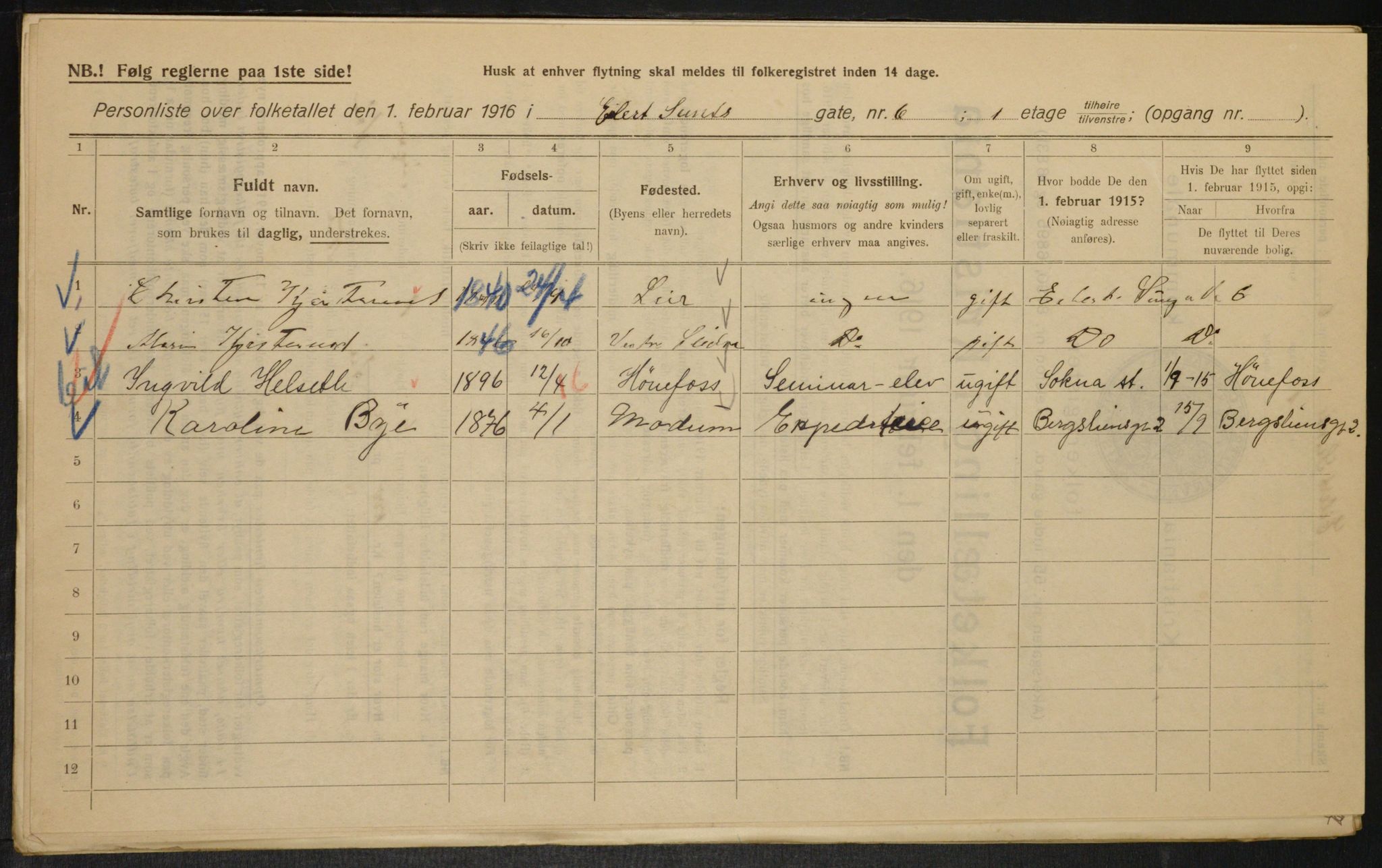 OBA, Municipal Census 1916 for Kristiania, 1916, p. 19205