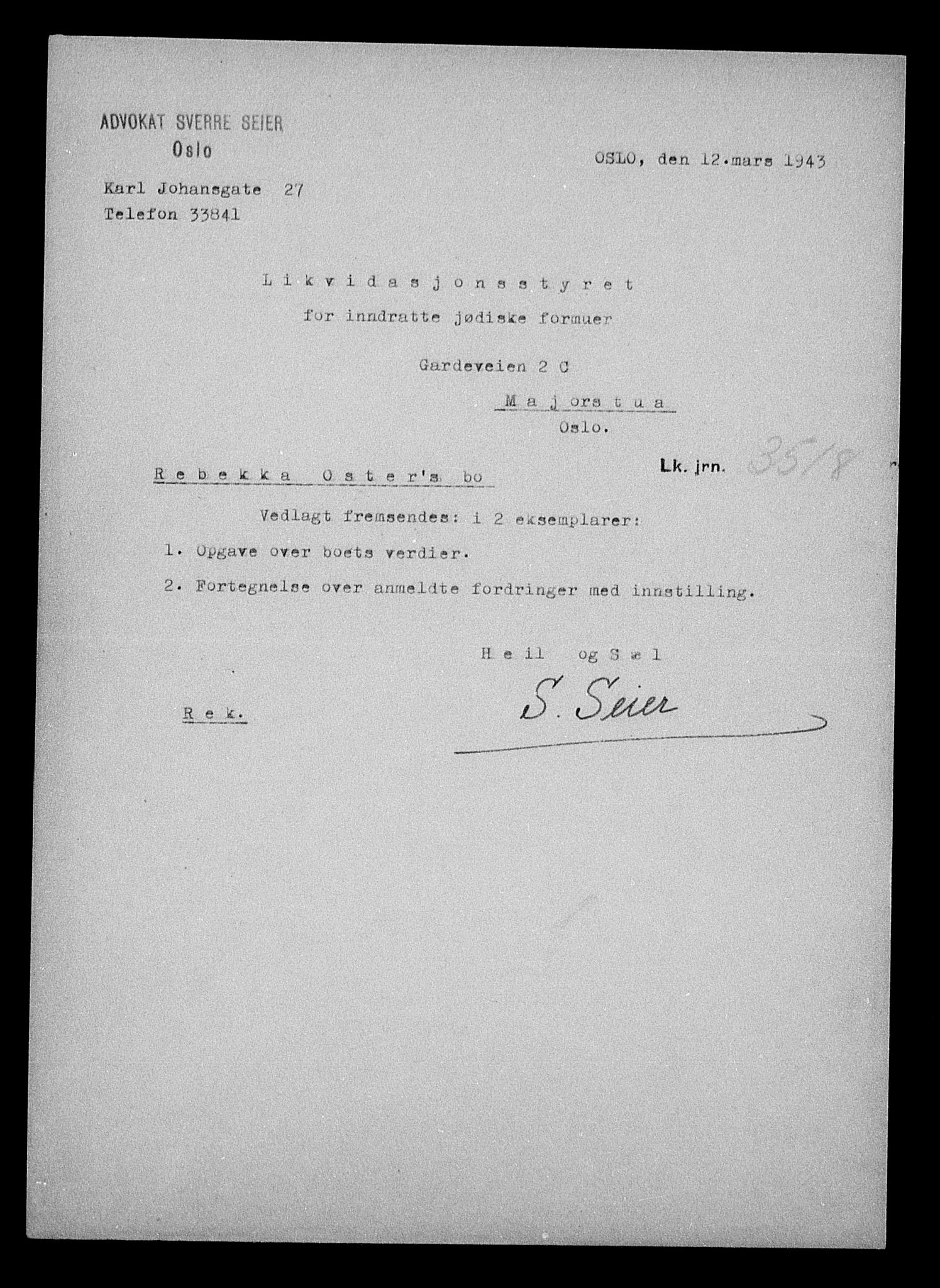 Justisdepartementet, Tilbakeføringskontoret for inndratte formuer, AV/RA-S-1564/H/Hc/Hcc/L0968: --, 1945-1947, p. 137