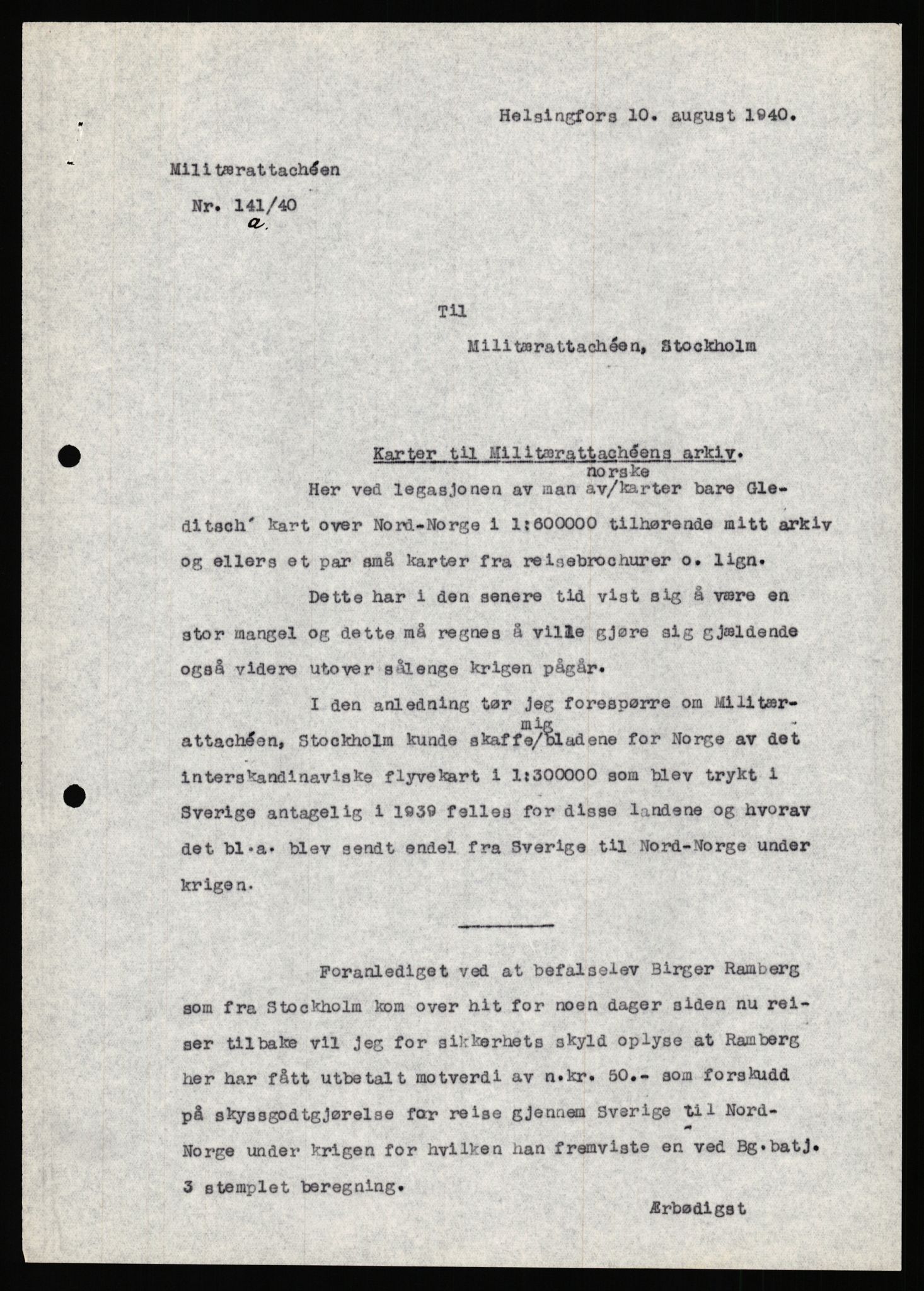 Forsvaret, Forsvarets krigshistoriske avdeling, RA/RAFA-2017/Y/Ya/L0006: II-C-11-11,2 - Utenriksdepartementet.  Legasjonen i Helsingfors., 1940-1946, p. 375