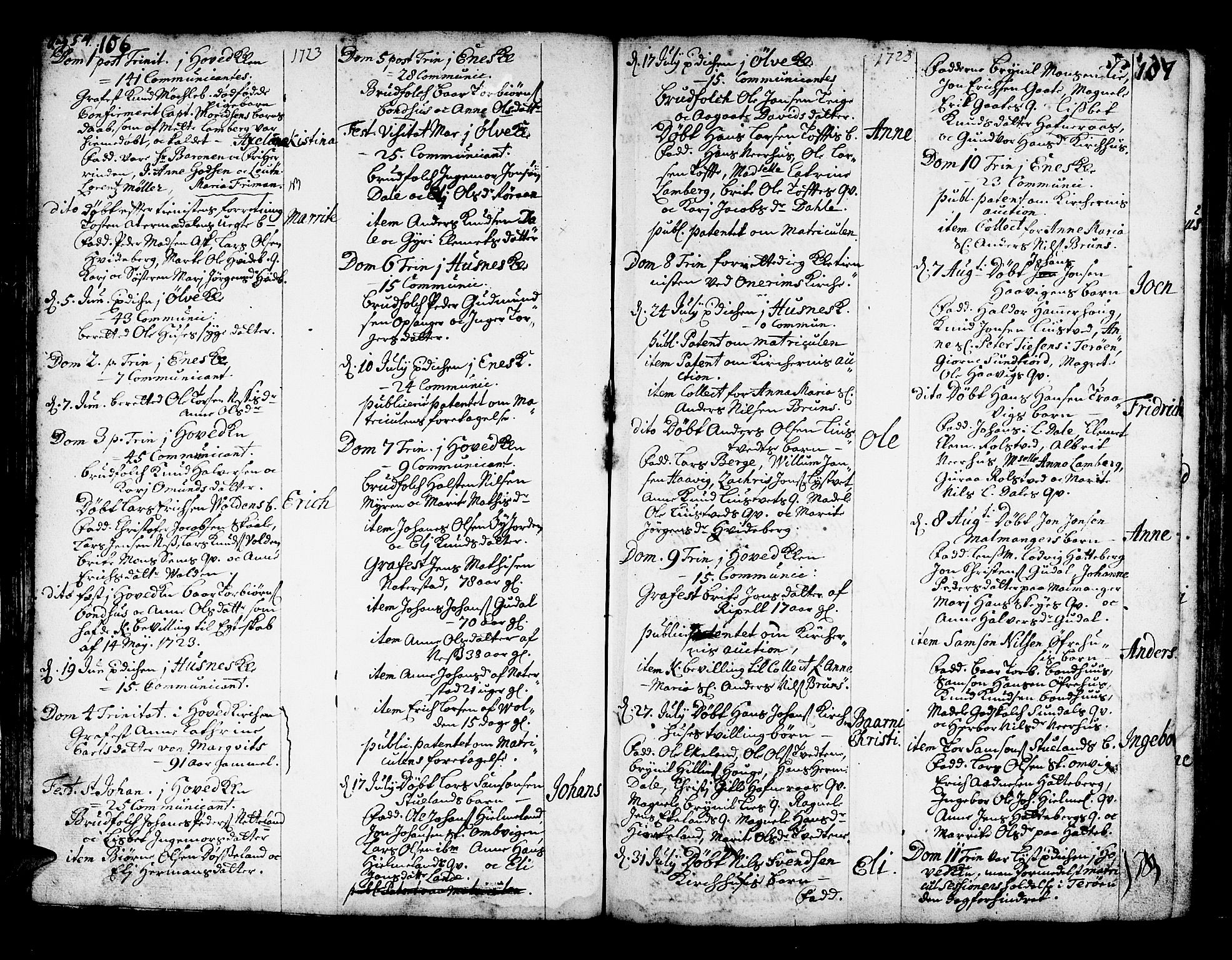 Kvinnherad sokneprestembete, AV/SAB-A-76401/H/Haa: Parish register (official) no. A 2, 1710-1753, p. 106-107