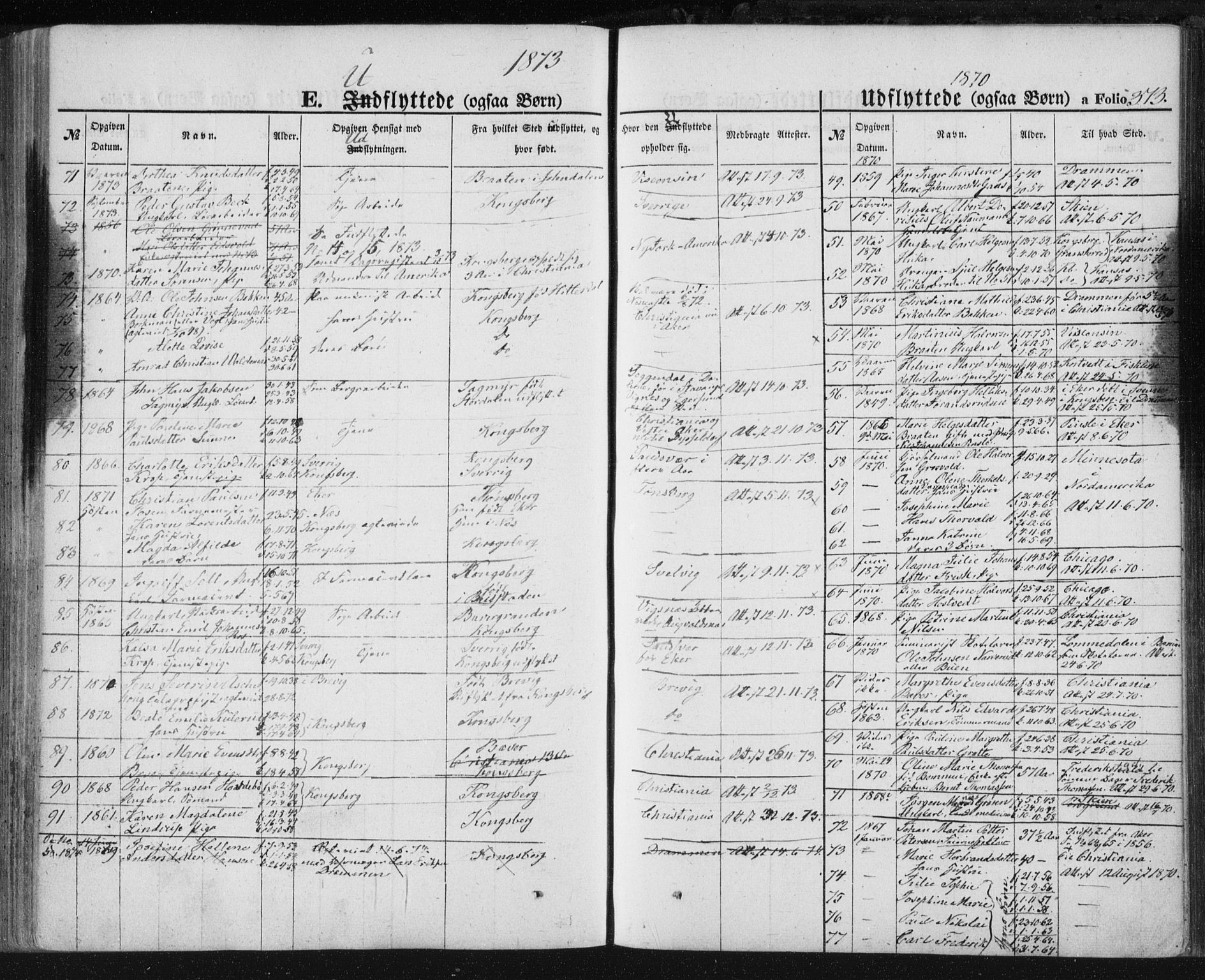 Kongsberg kirkebøker, SAKO/A-22/F/Fa/L0010: Parish register (official) no. I 10, 1859-1875, p. 373