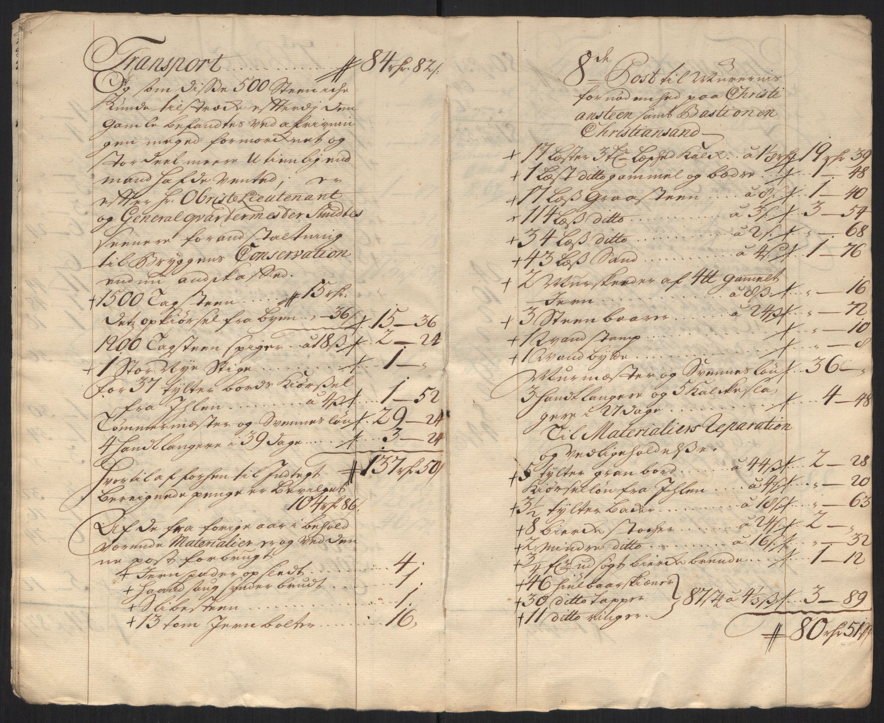 Rentekammeret inntil 1814, Reviderte regnskaper, Militære regnskaper, AV/RA-EA-4069/Rd/L0649: Trondheim festningsregnskaper, 1731