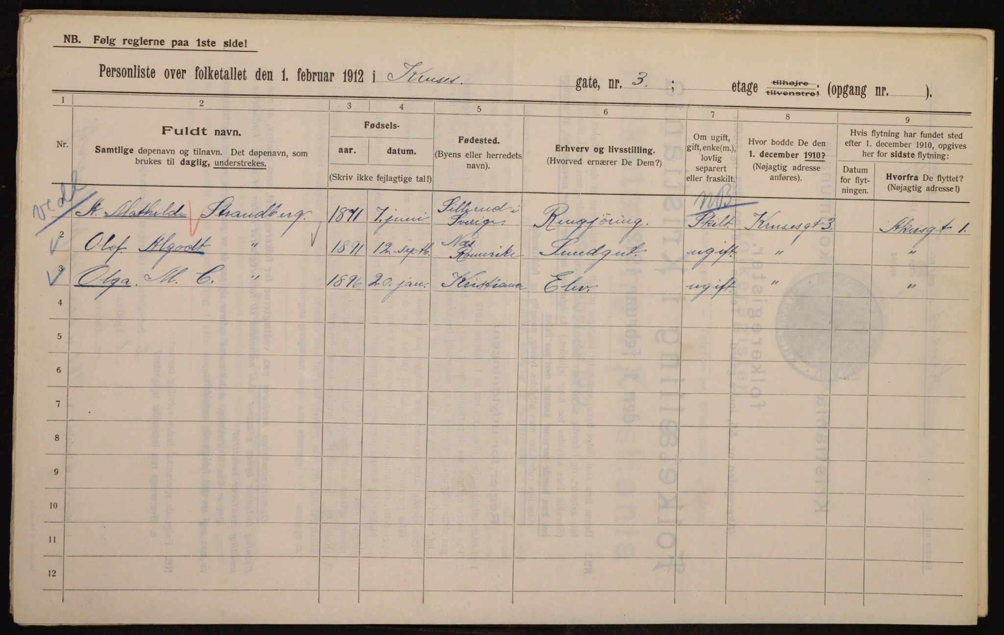 OBA, Municipal Census 1912 for Kristiania, 1912, p. 55222